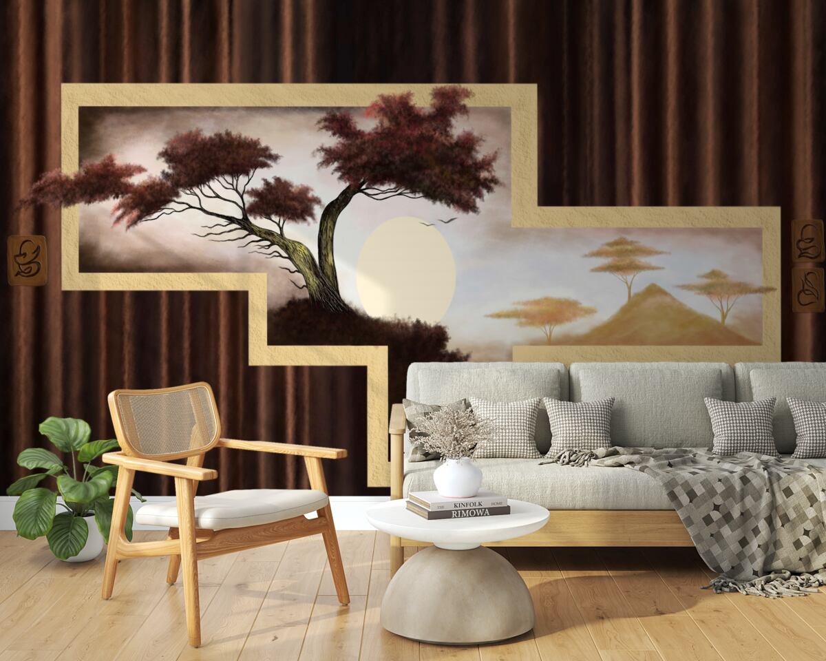 Fototapeta východ slnka nad starým bonsajom