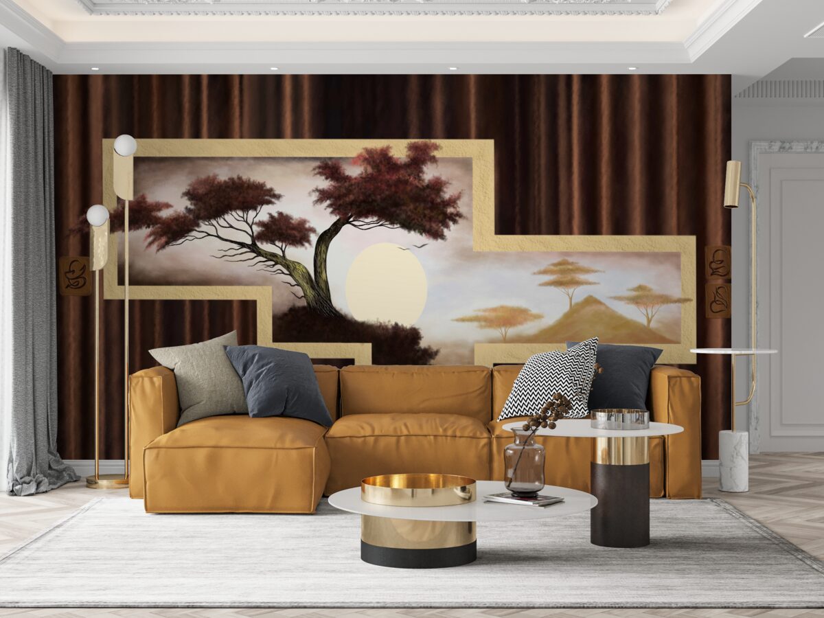 Fototapeta východ slnka nad starým bonsajom