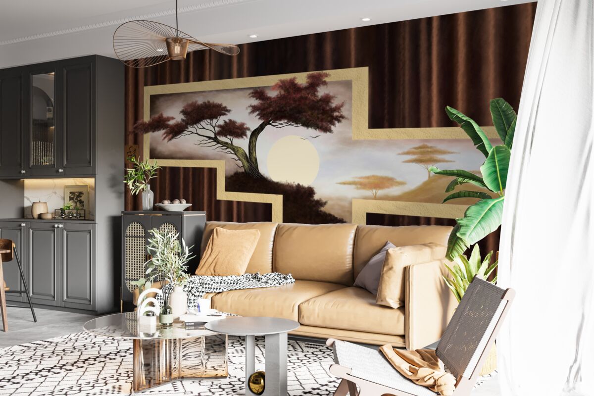 Fototapeta východ slnka nad starým bonsajom