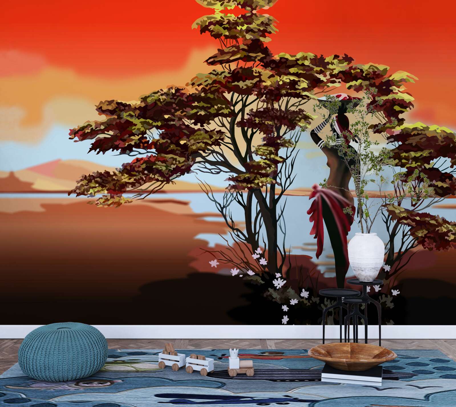 Fototapeta dáma v oáze v Afrike