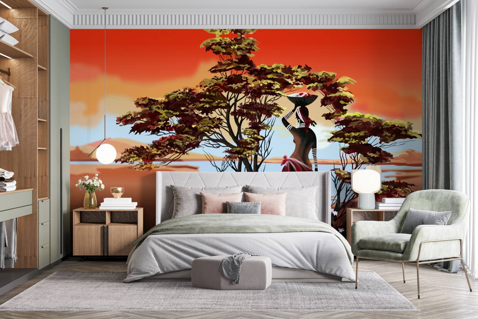 Fototapeta dáma v oáze v Afrike