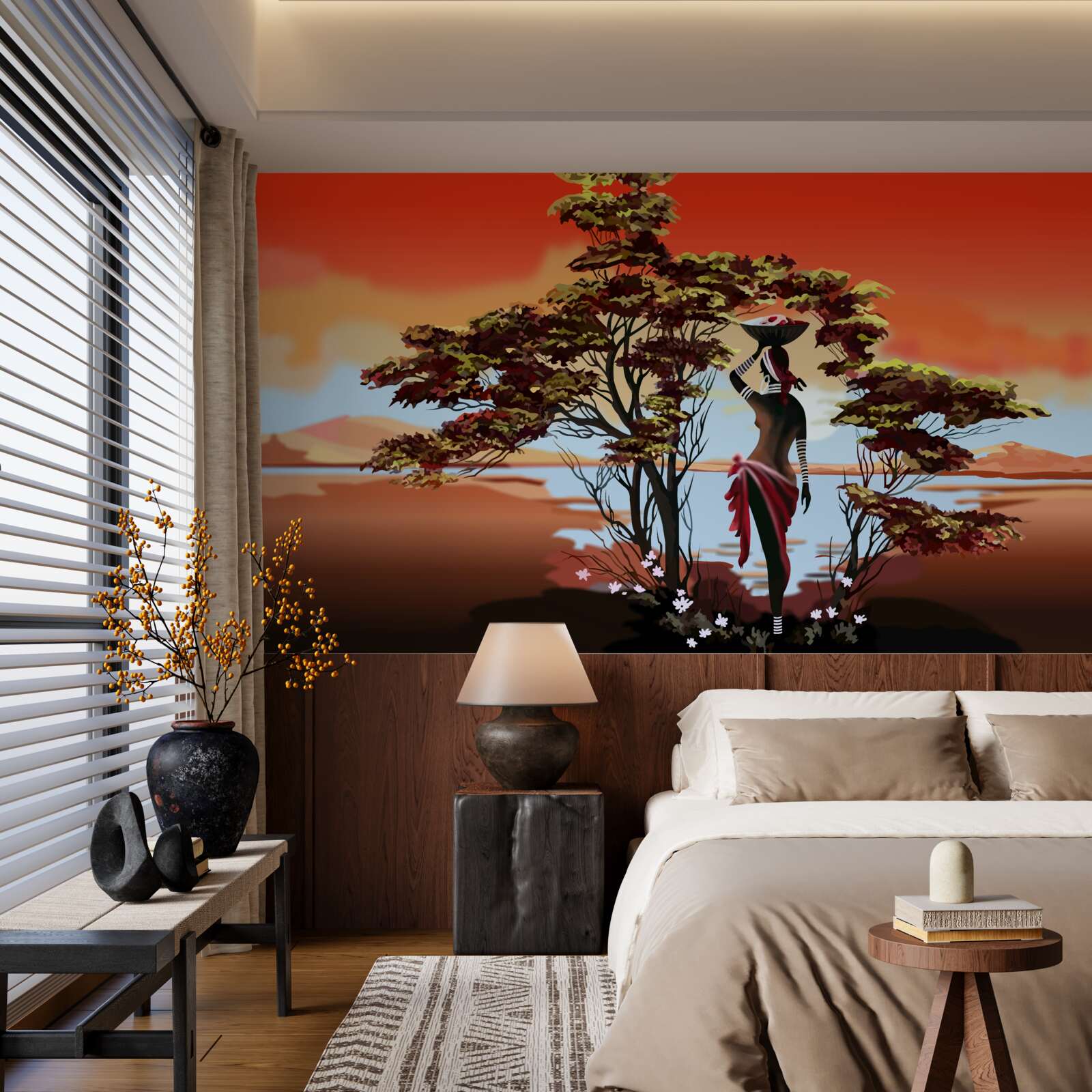 Fototapeta dáma v oáze v Afrike