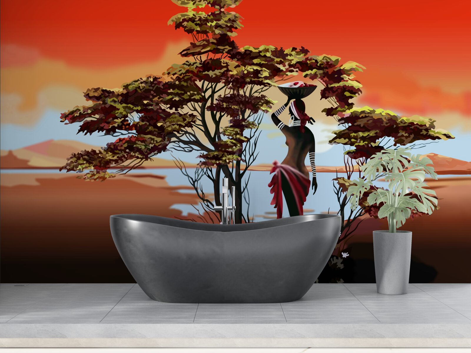 Fototapeta dáma v oáze v Afrike