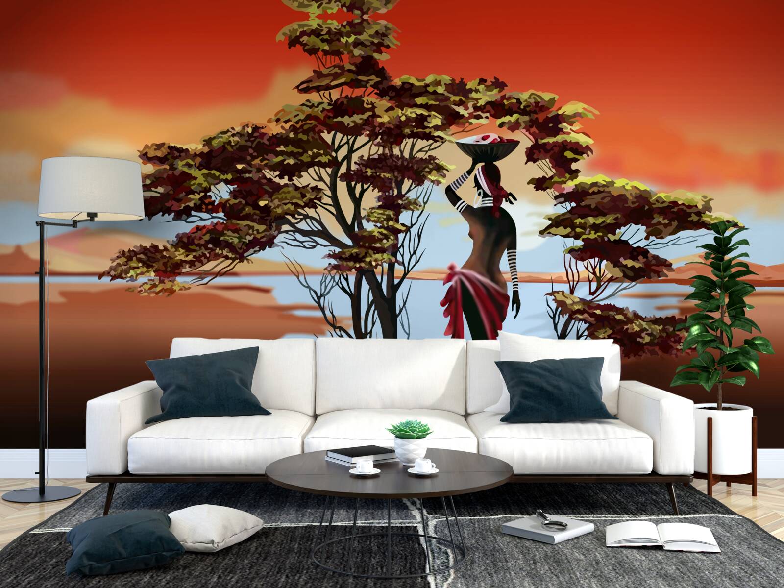 Fototapeta dáma v oáze v Afrike