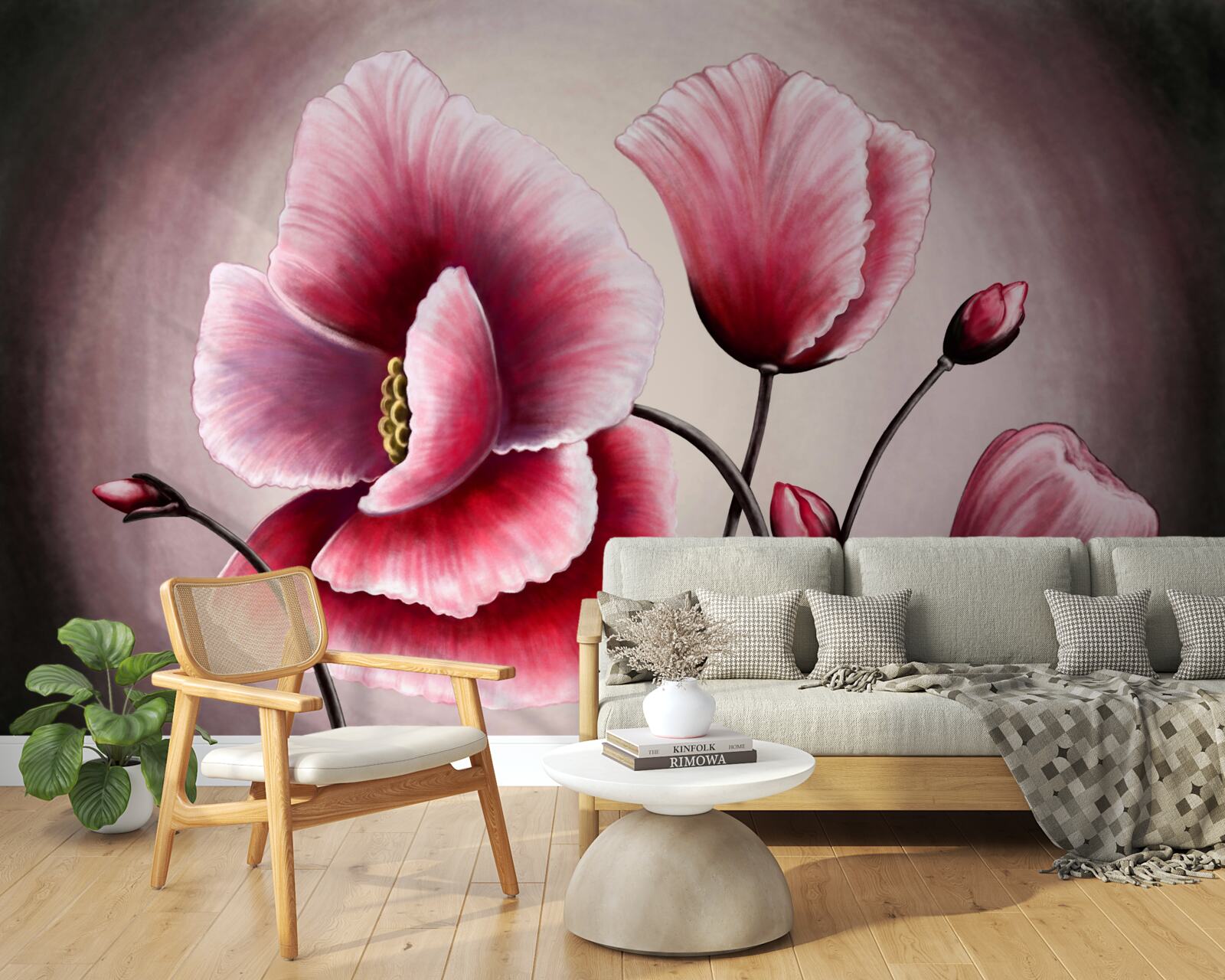 Fototapeta vlčie maky kvitnúce na ružovo