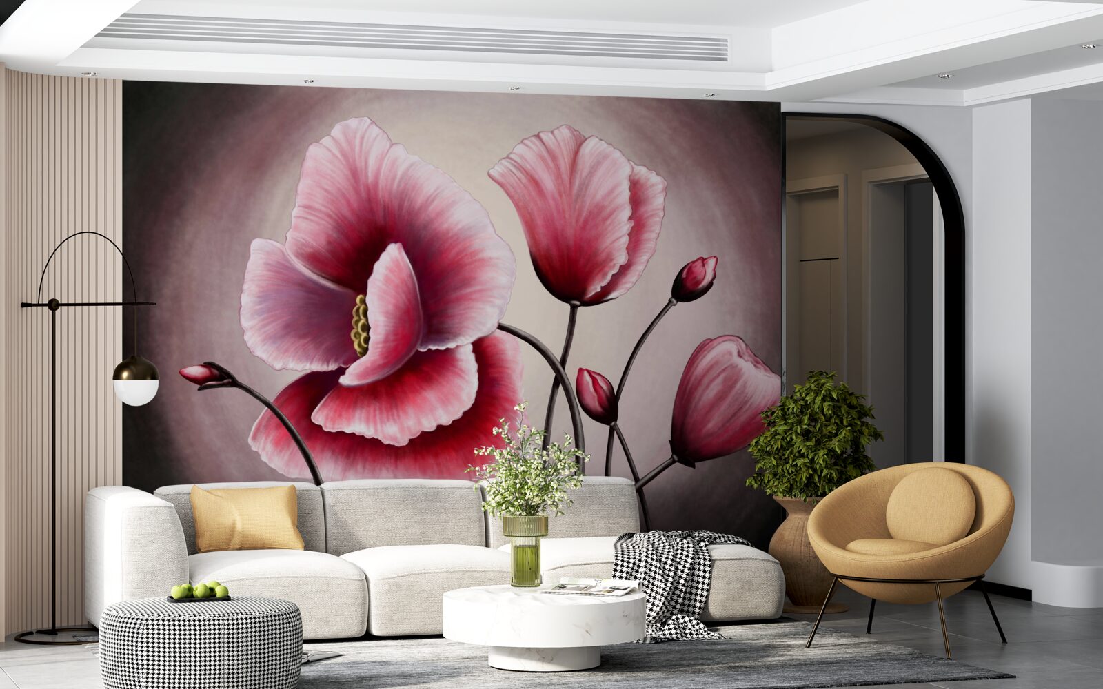 Fototapeta vlčie maky kvitnúce na ružovo