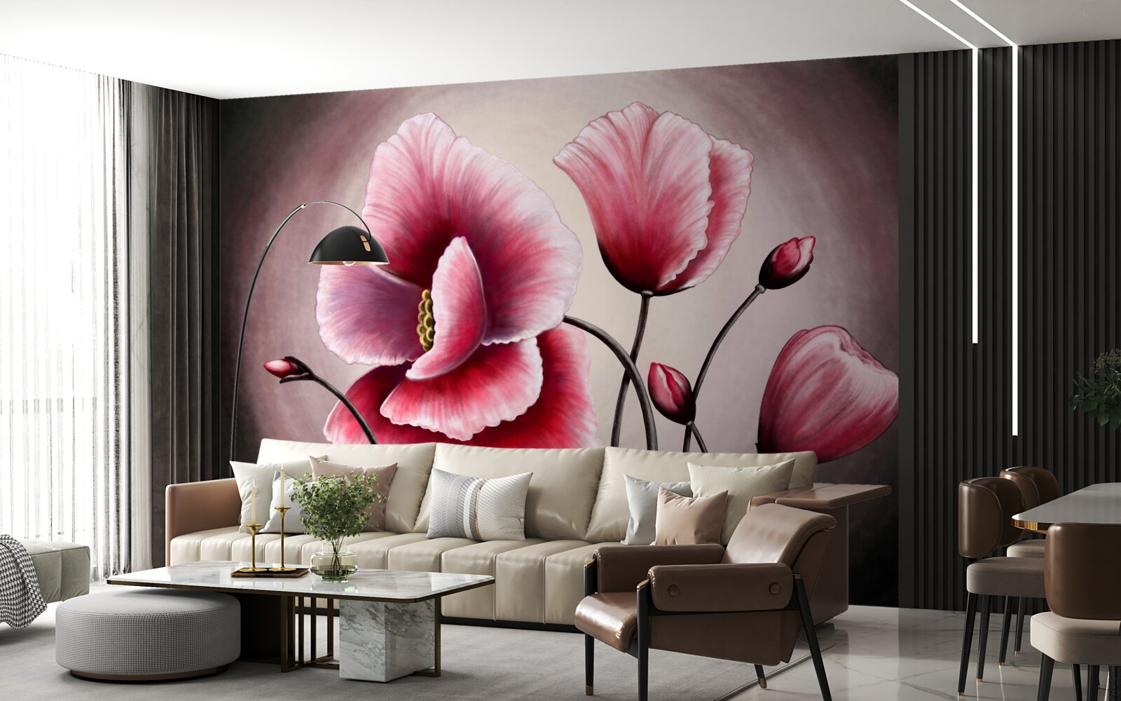 Fototapeta vlčie maky kvitnúce na ružovo