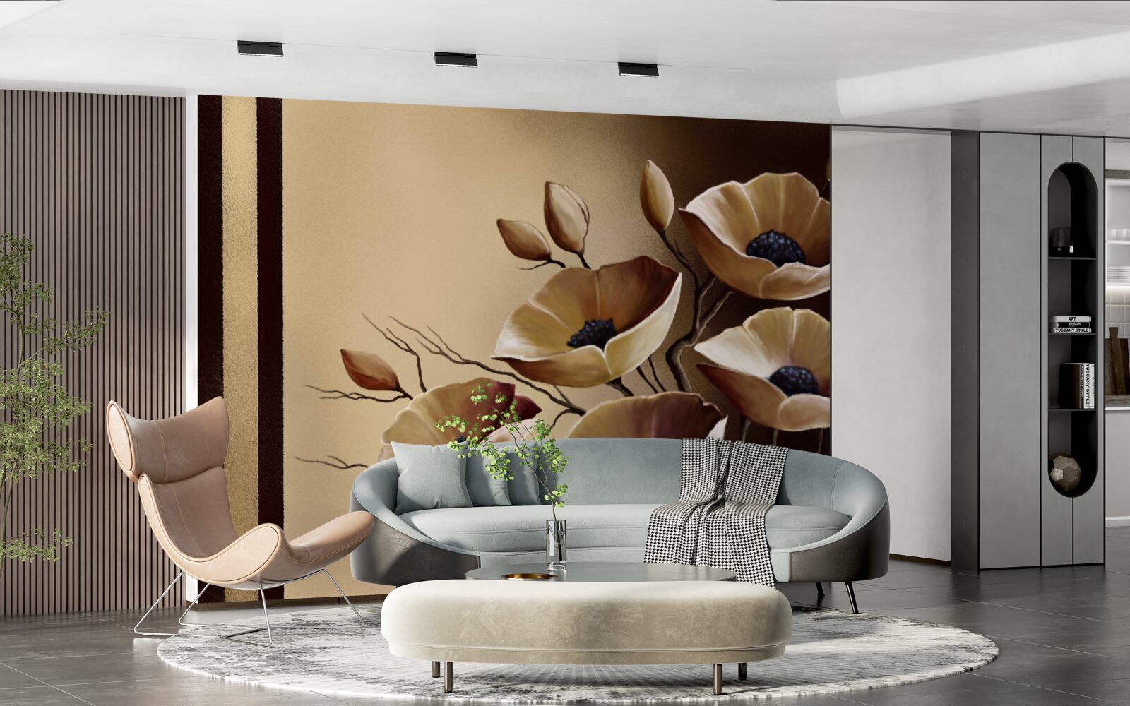 Fototapeta béžové maky v abstraktnom štýle