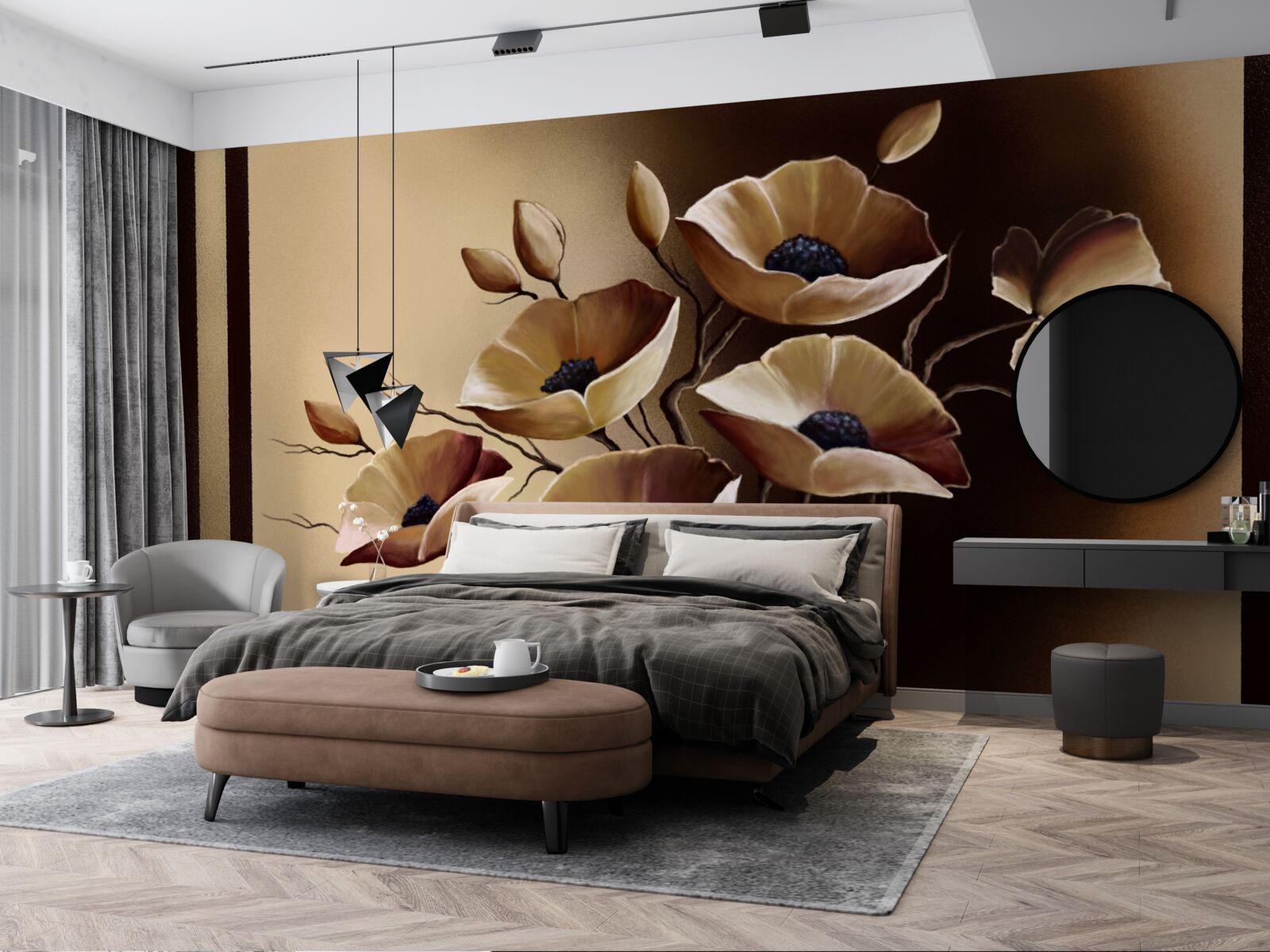 Fototapeta béžové maky v abstraktnom štýle