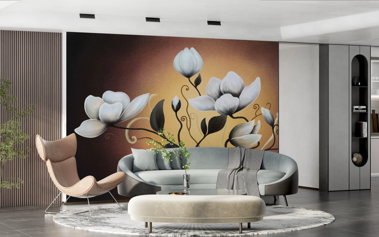 Fototapeta magnóliová kytica belavých kvetov