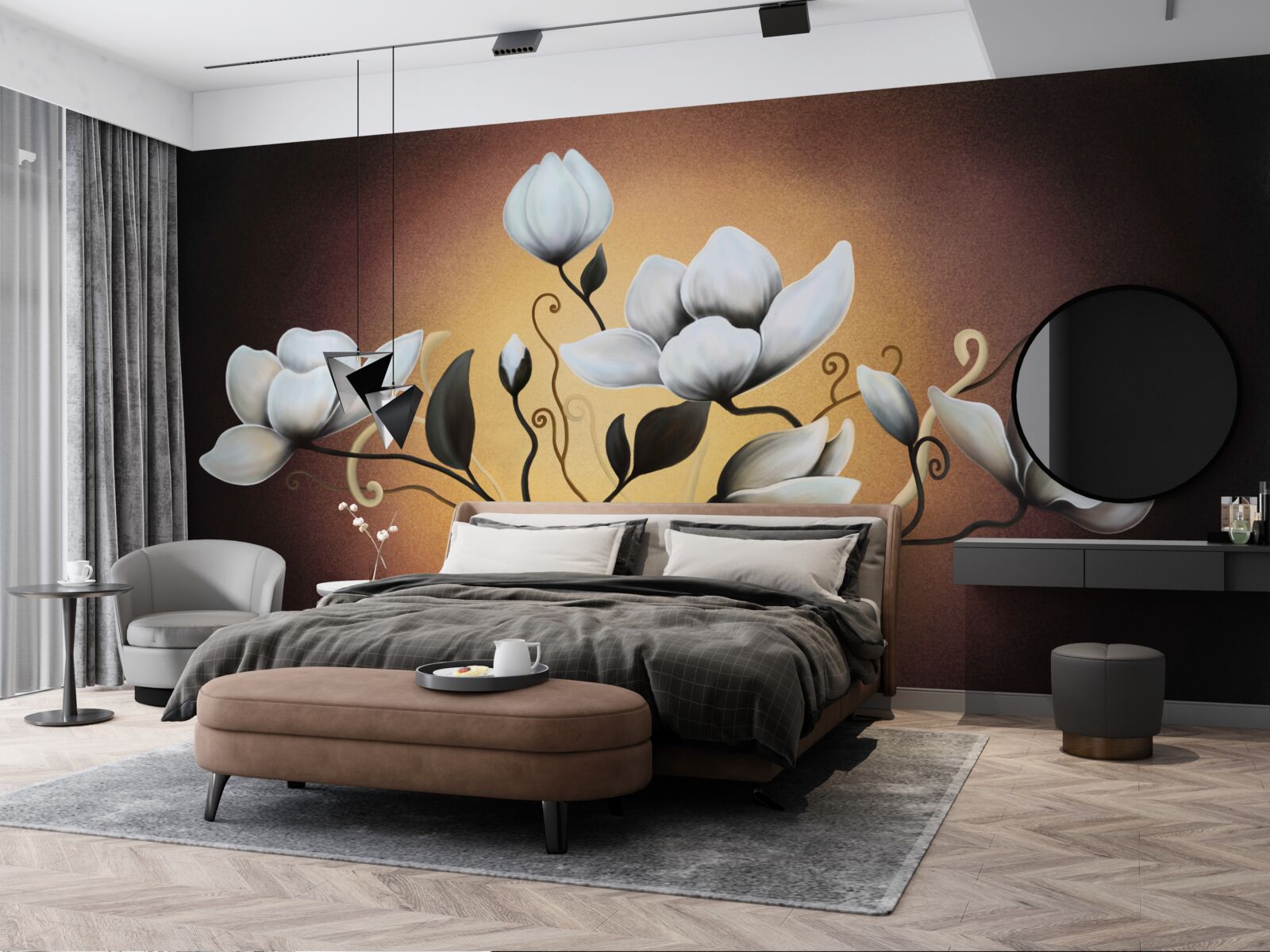 Fototapeta magnóliová kytica belavých kvetov