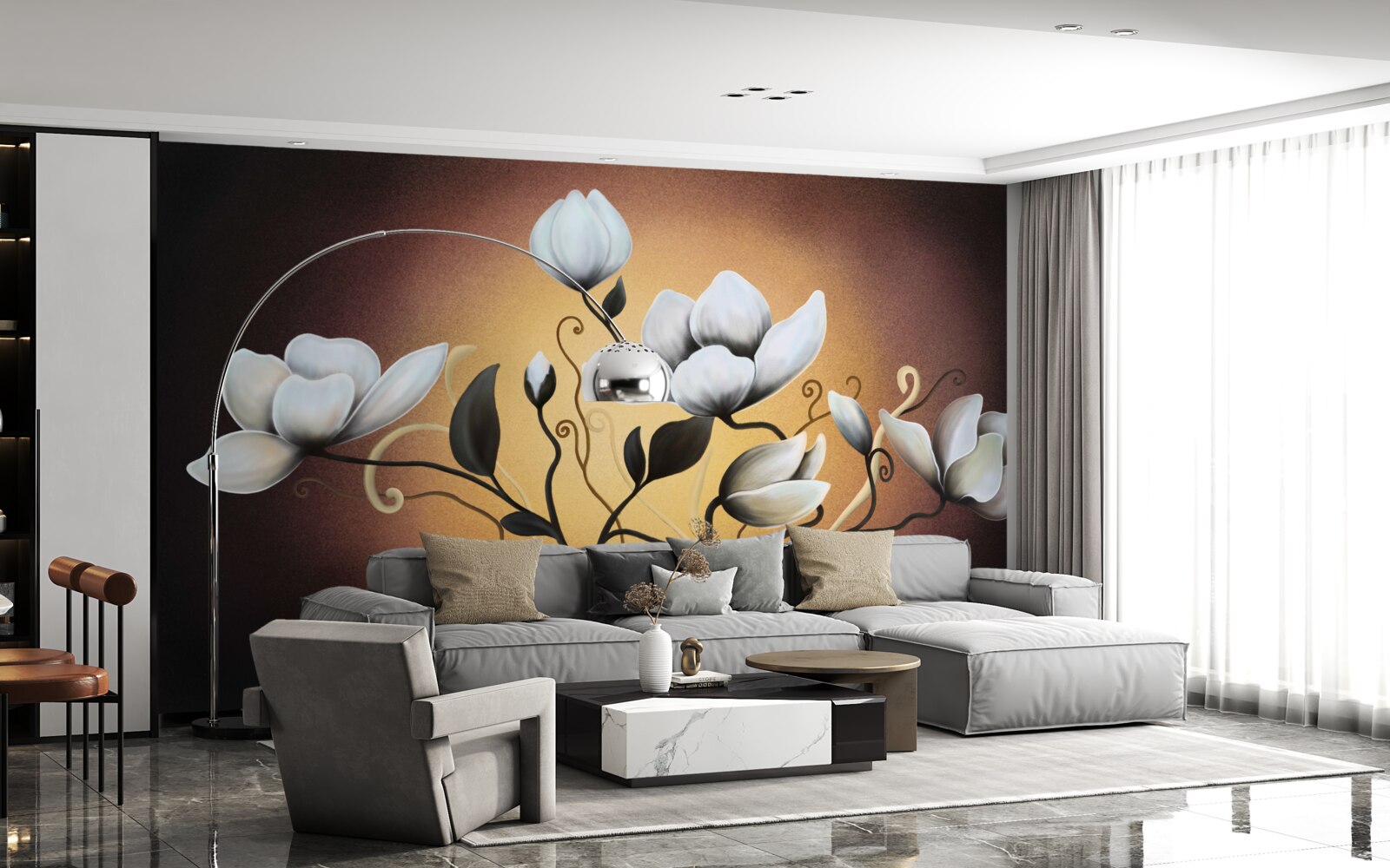 Fototapeta magnóliová kytica belavých kvetov