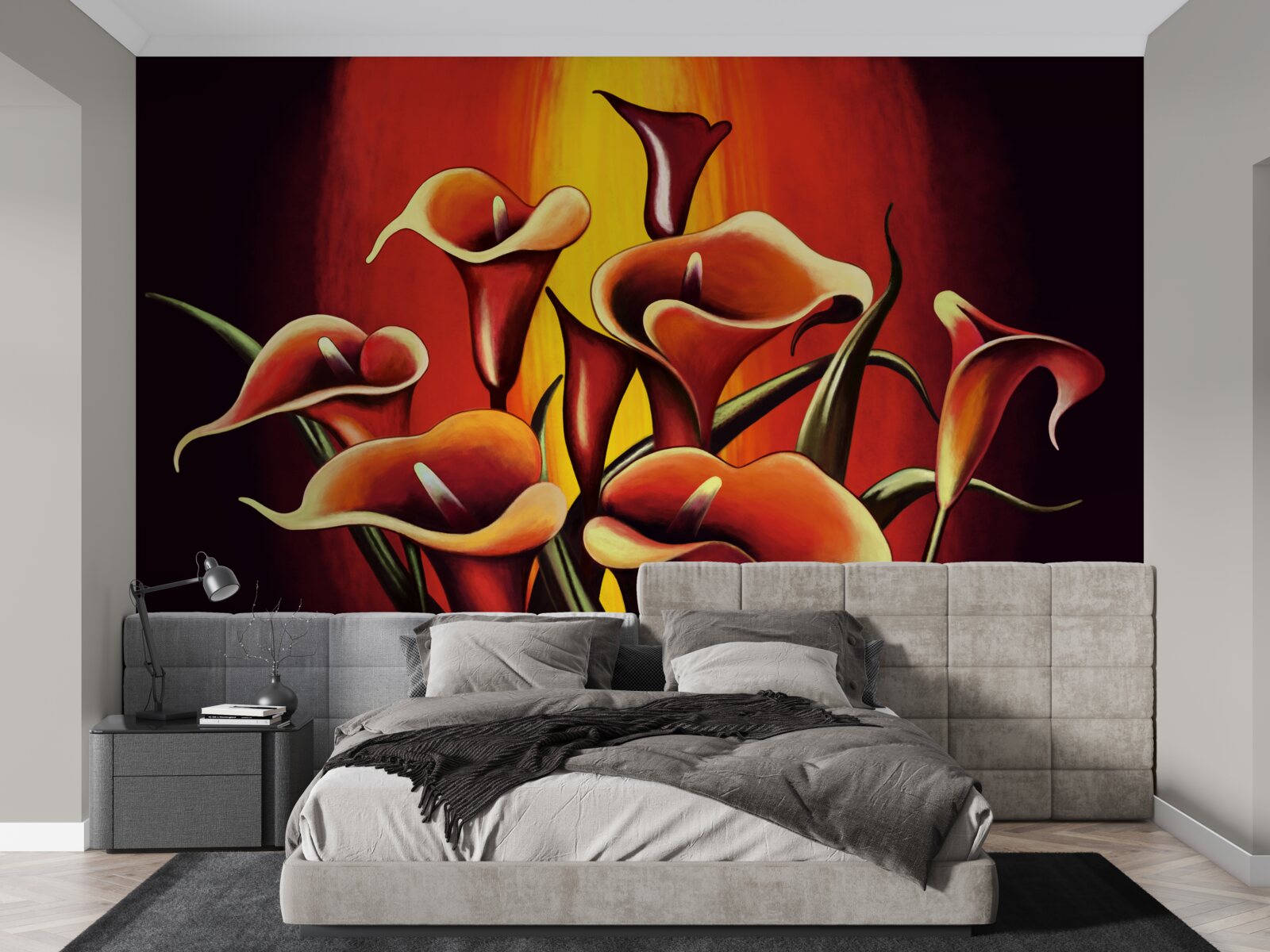 Fototapeta kaly kvitnúce v ohnivých odtieňoch