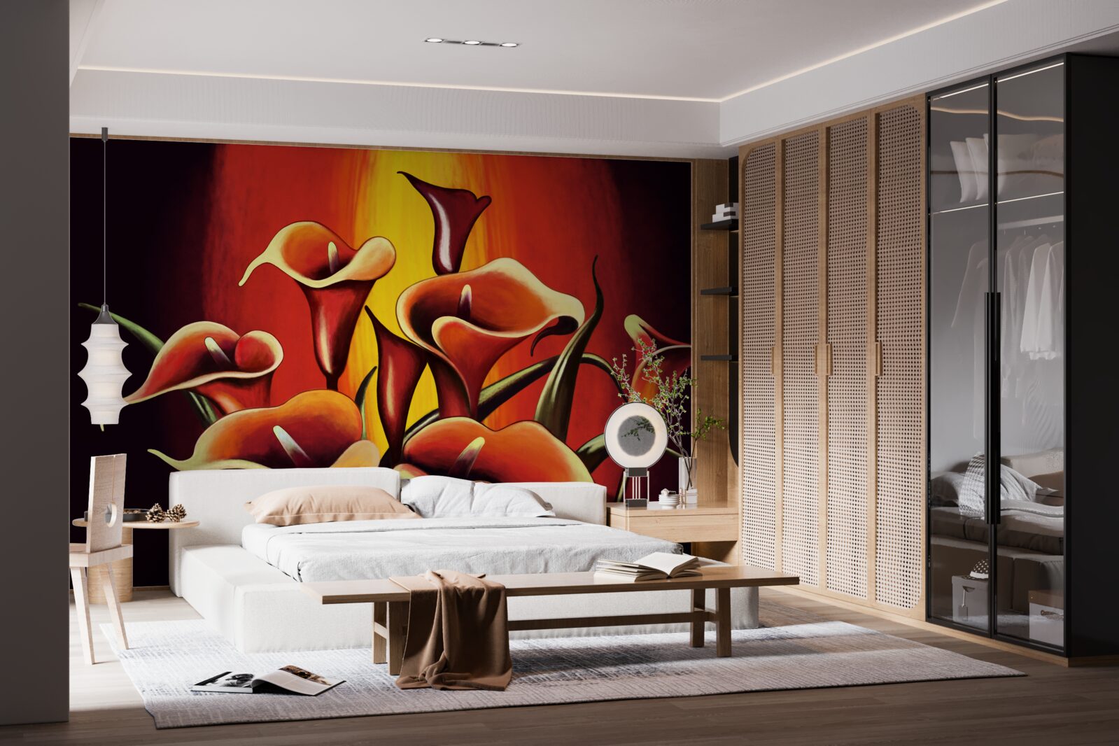 Fototapeta kaly kvitnúce v ohnivých odtieňoch