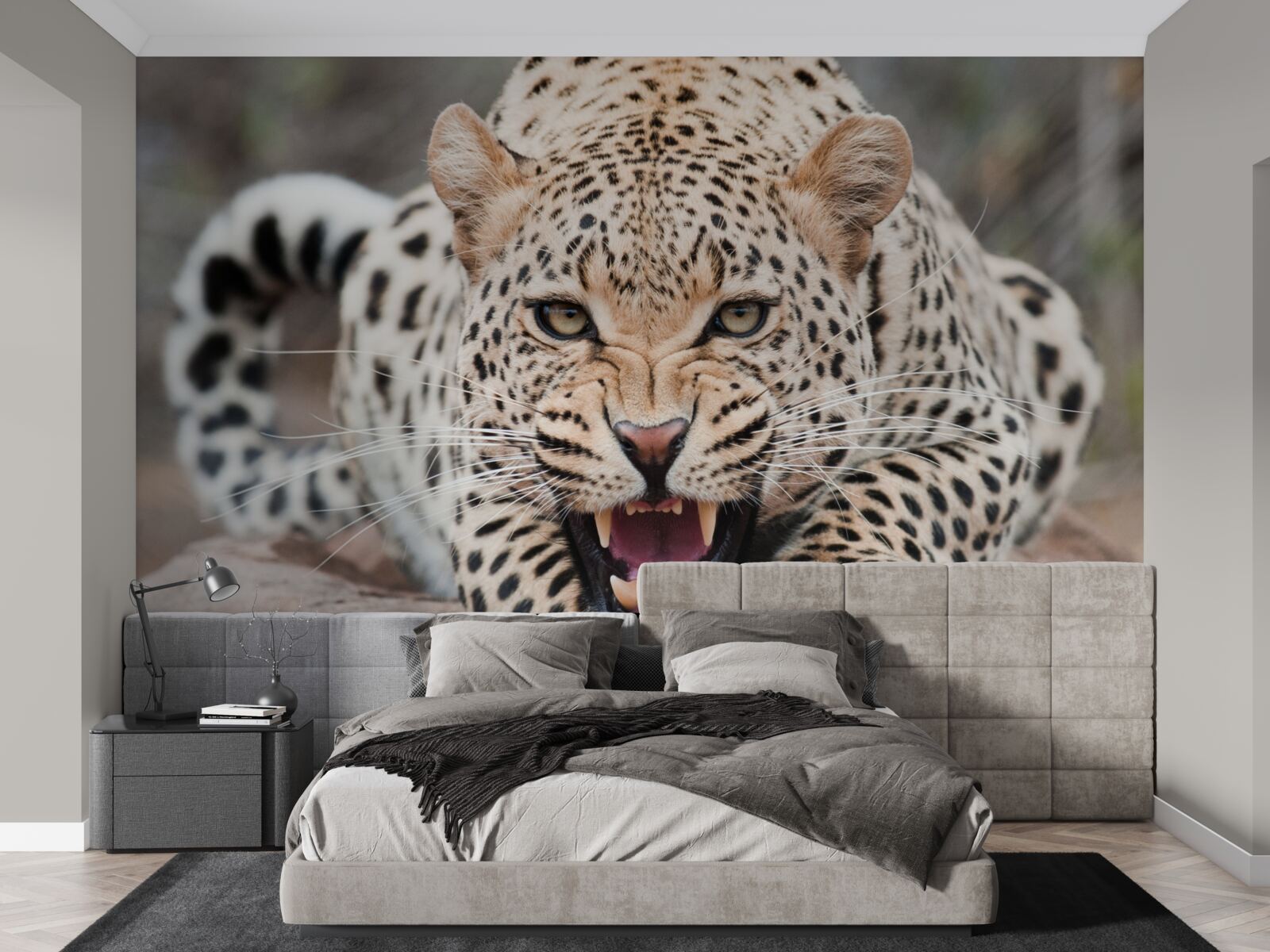 Fototapeta leopard sa chystá skočiť