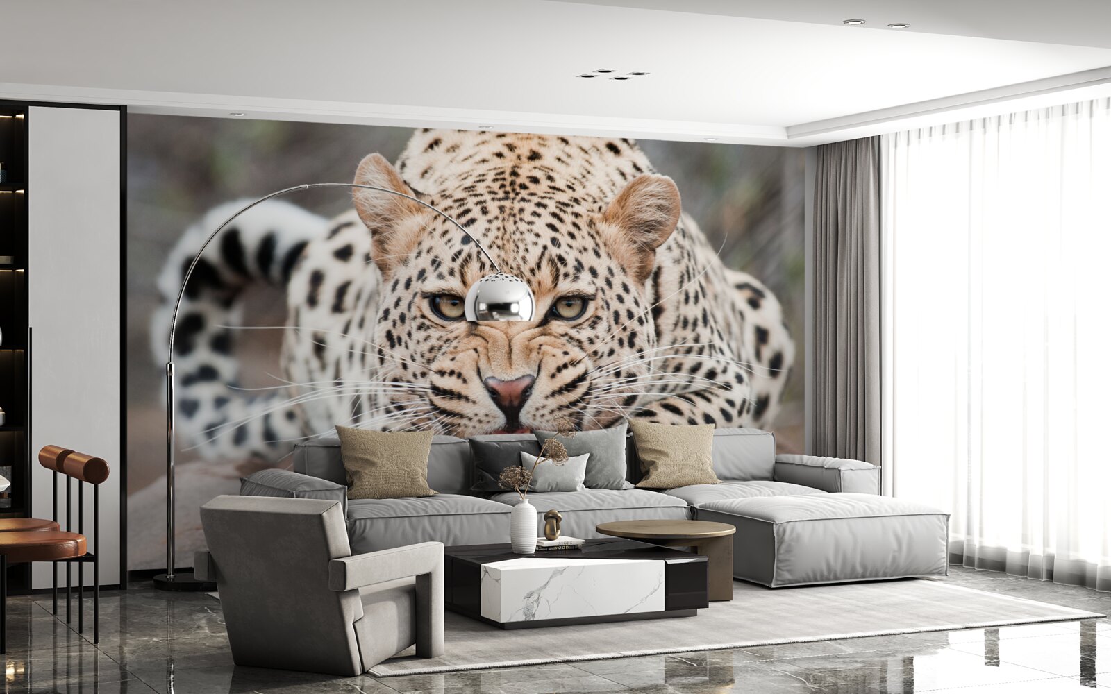 Fototapeta leopard sa chystá skočiť