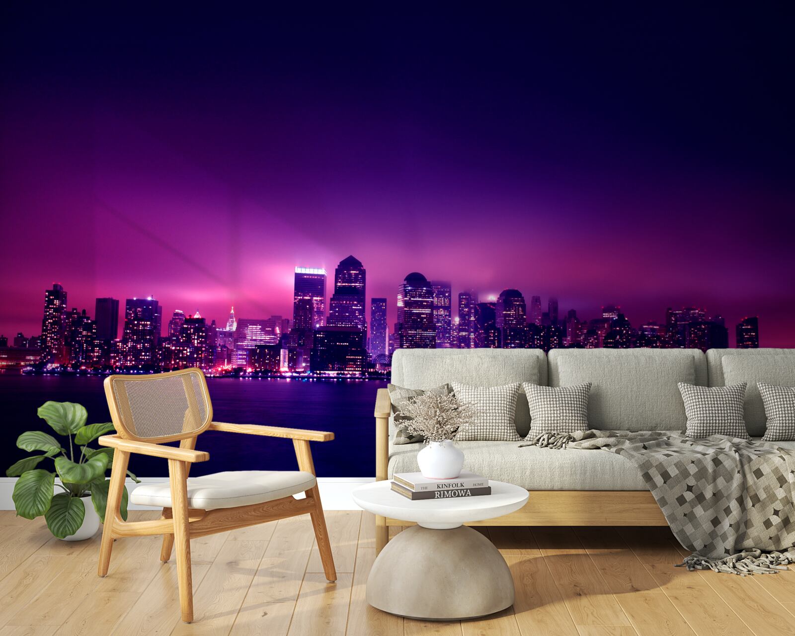 Fototapeta lila žiara nad veľkomestom