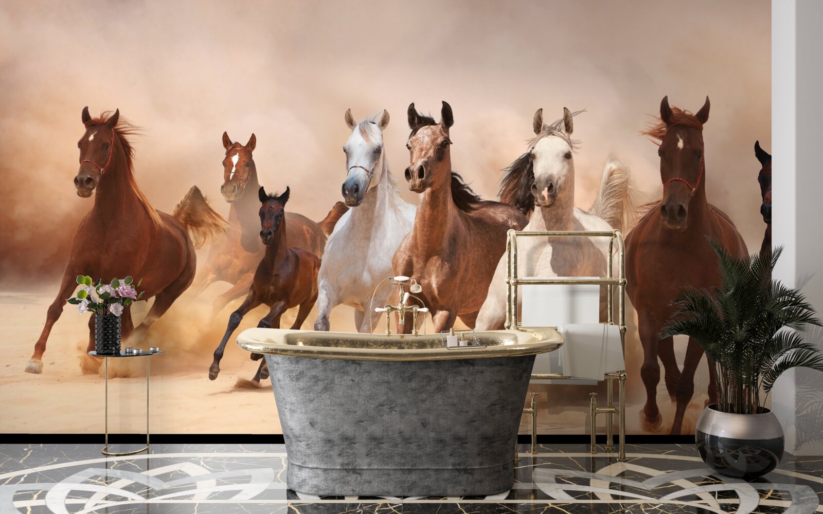 Fototapeta stádo voľných koní