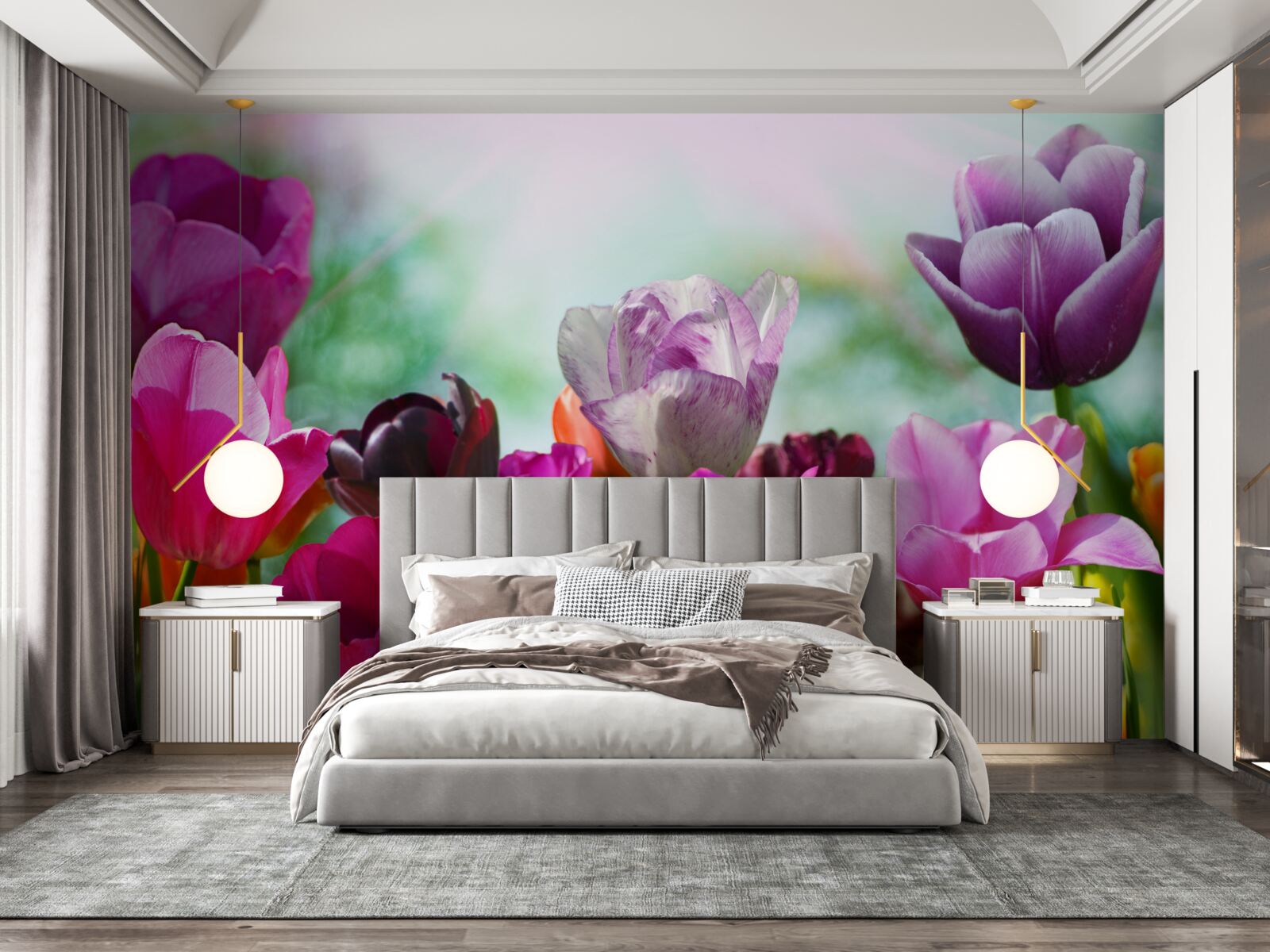 Fototapeta tulipány v rôznych farbách