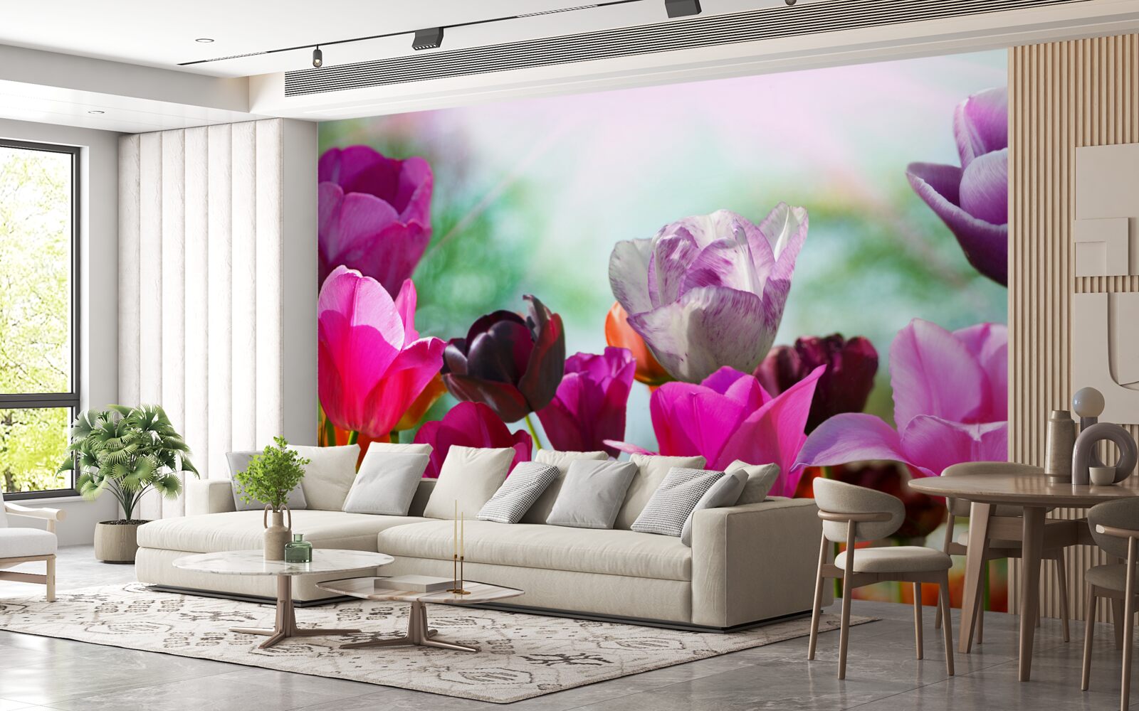 Fototapeta tulipány v rôznych farbách