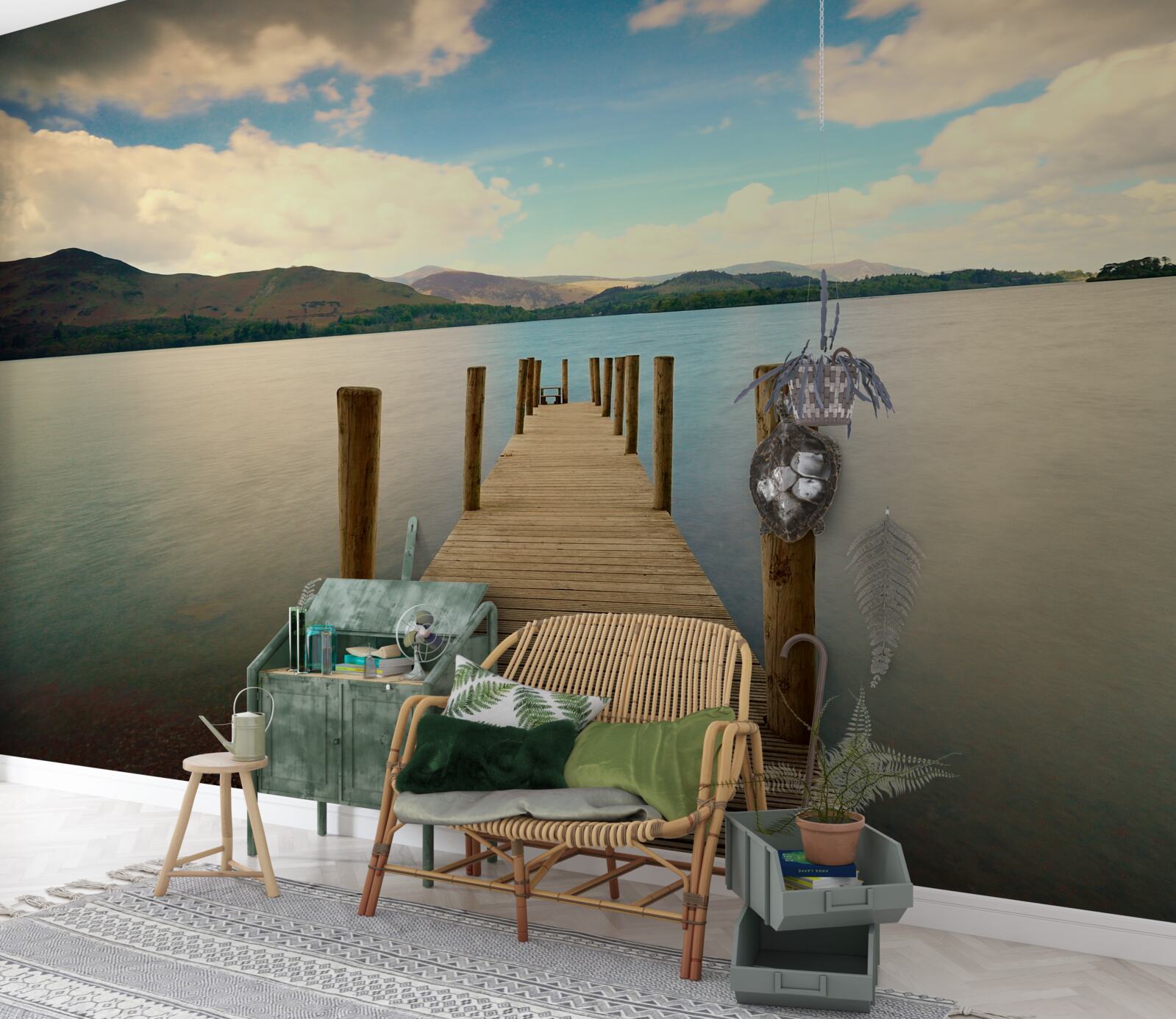 Fototapeta drevené mólo na pobreží