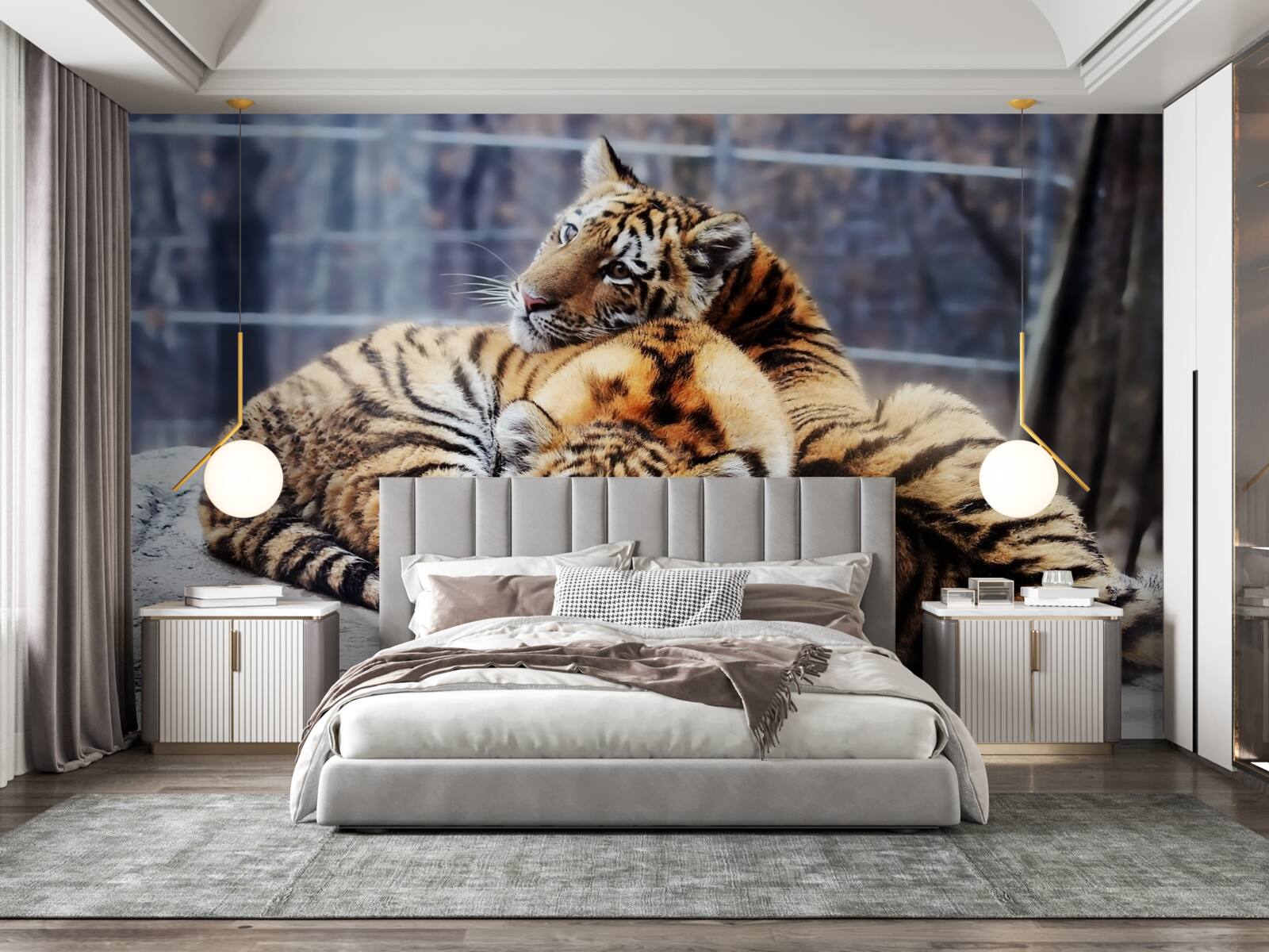 Fototapeta Spiace tigre majú krásu