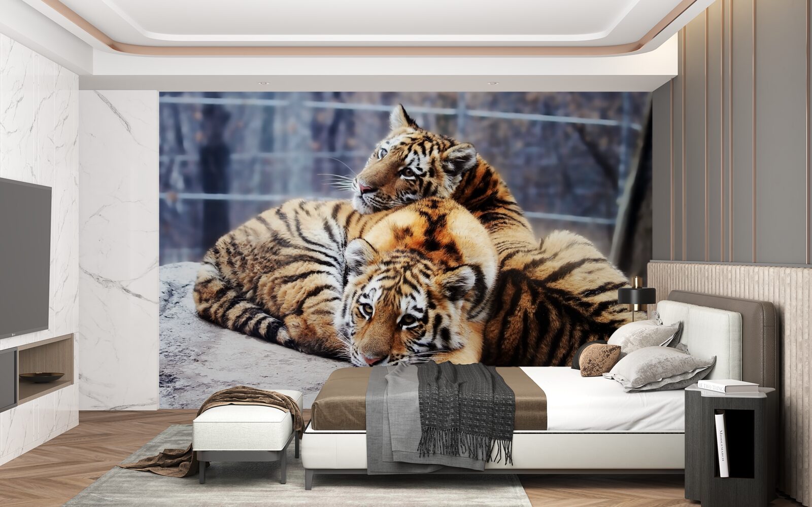 Fototapeta Spiace tigre majú krásu