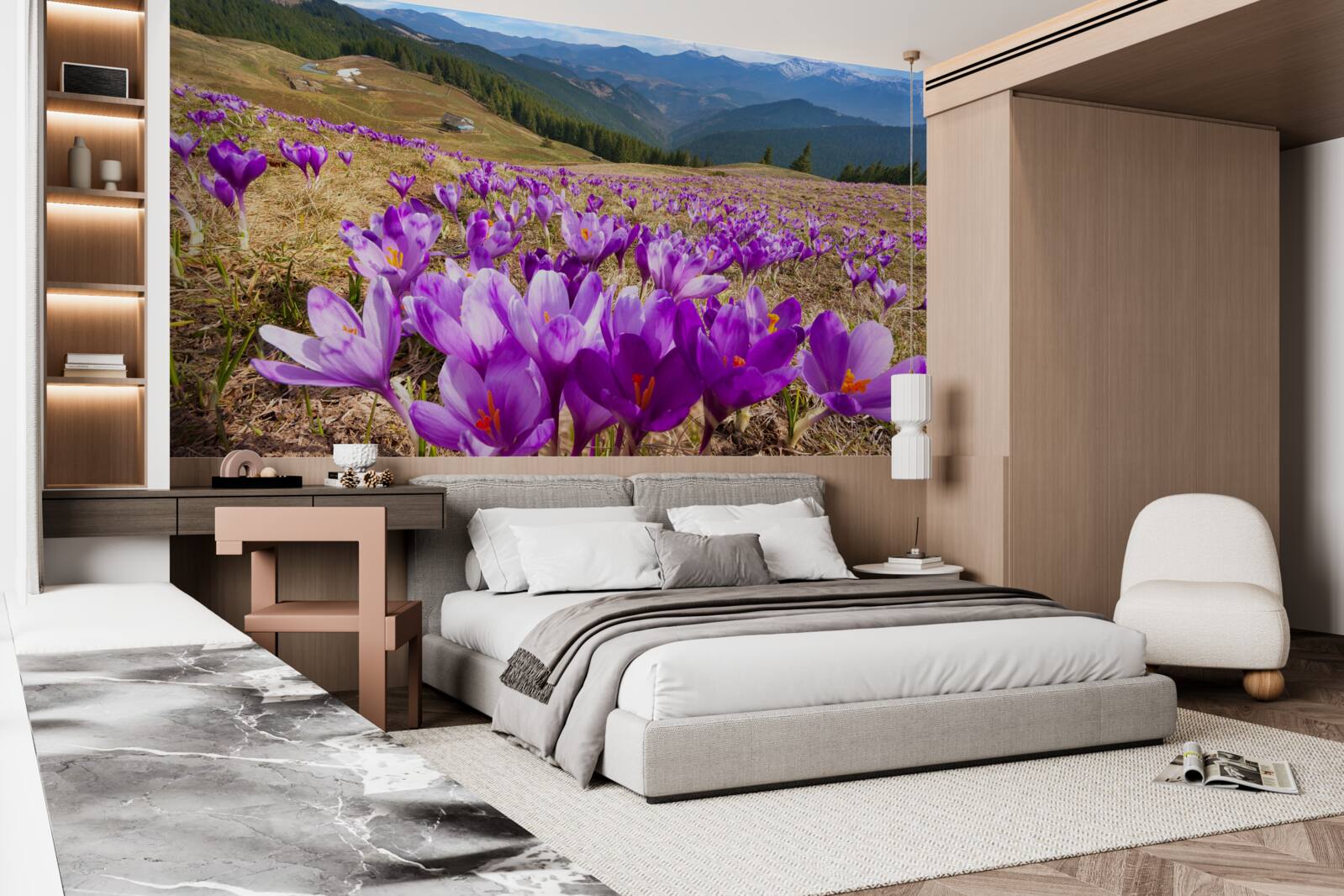 Fototapeta horské krokusy sú fialové