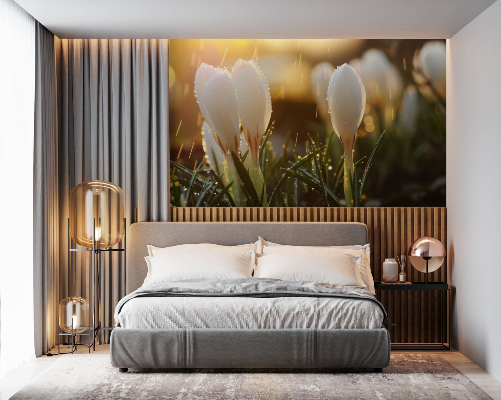 Fototapeta kvety v snehobielej rose