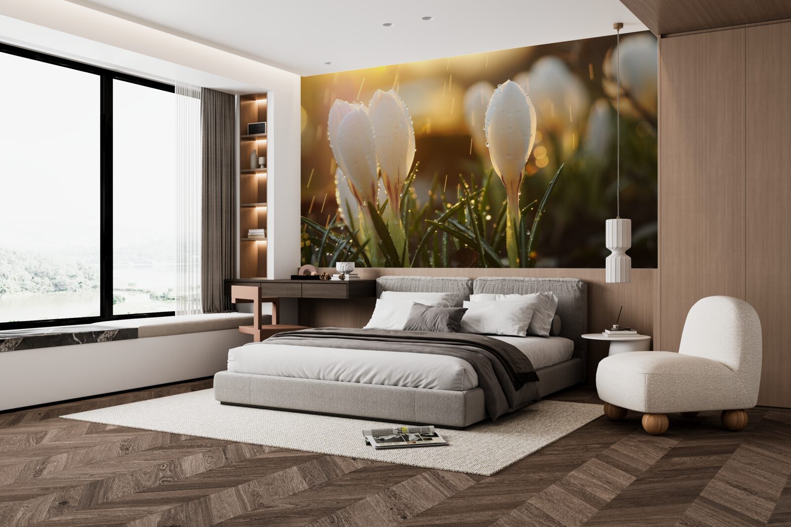 Fototapeta kvety v snehobielej rose