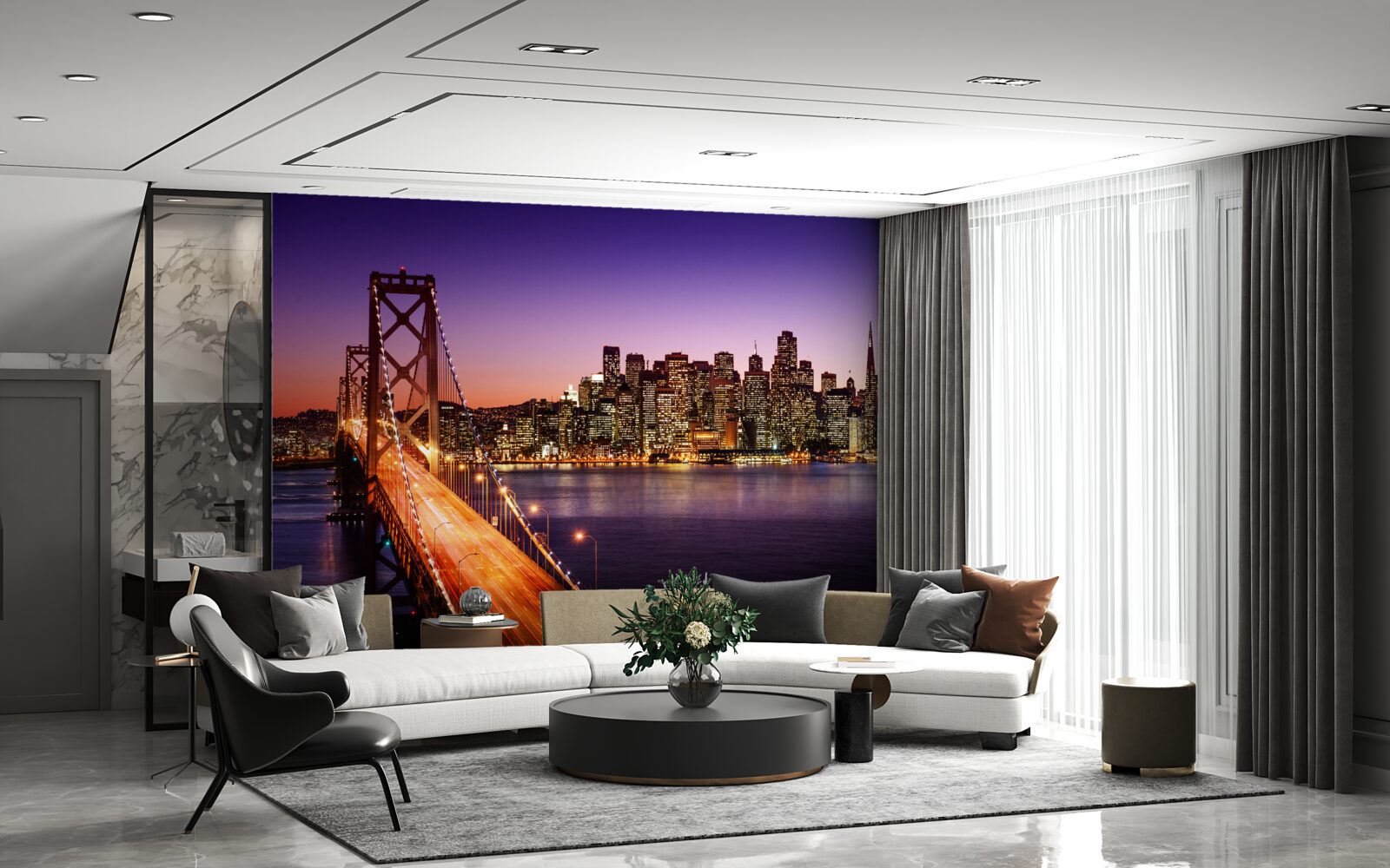 Fototapeta nočné svetlá mosta San Francisco