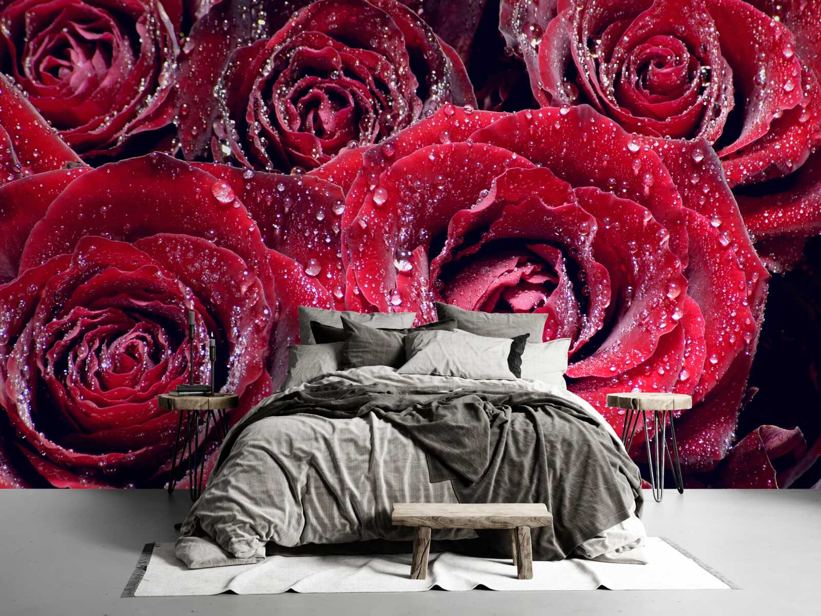 Fototapeta šarlátové kvety po sprche