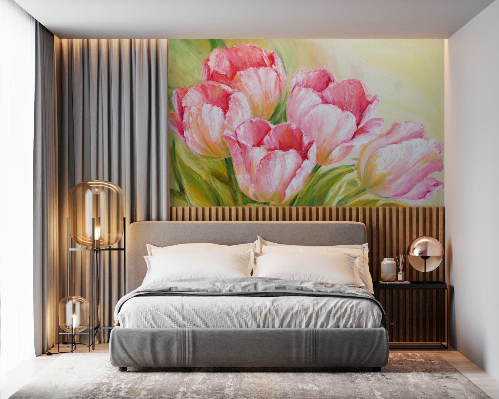 Fototapeta tulipány zobrazené v ružovej farbe