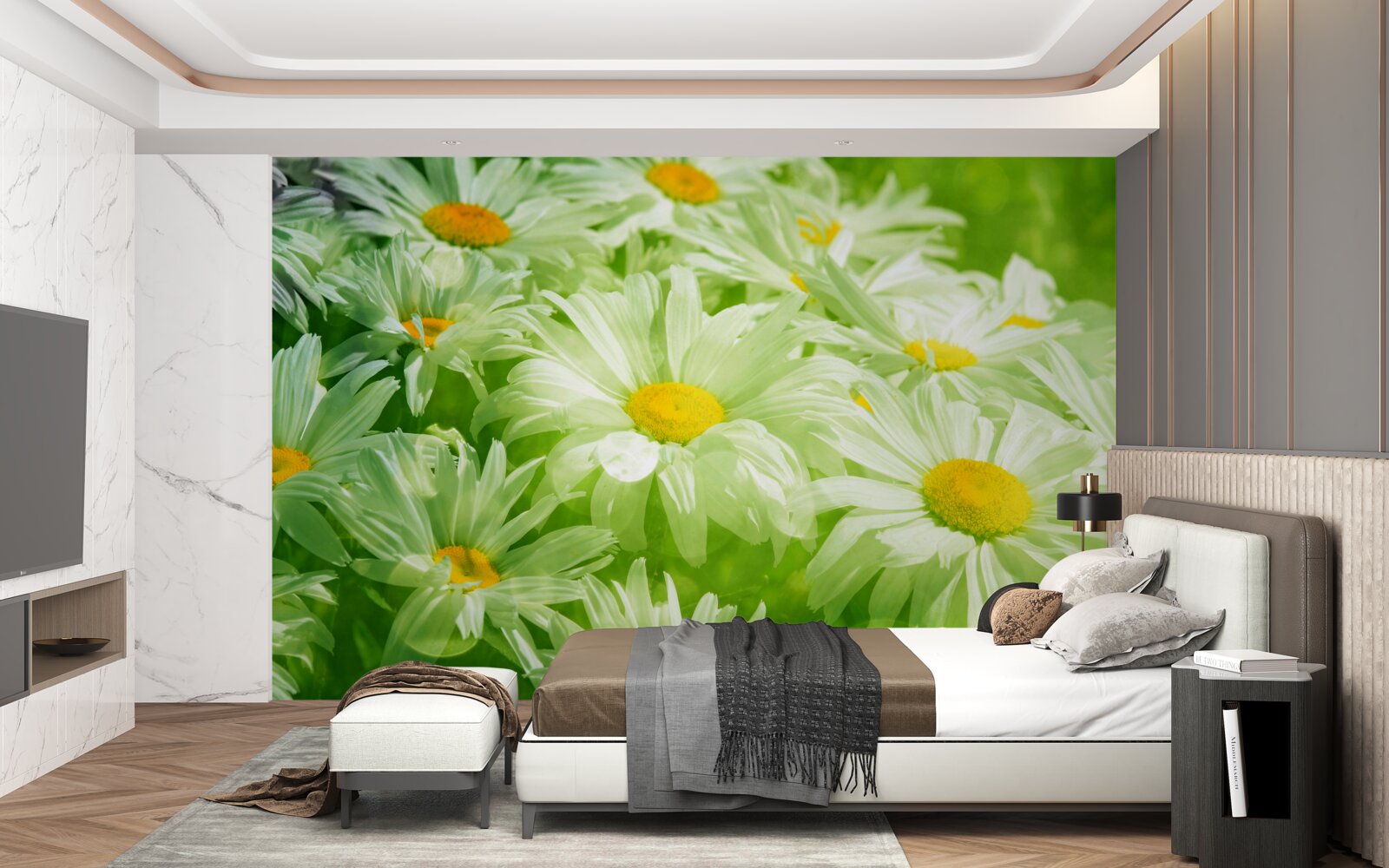 Fototapeta mäkké sedmokrásky medzi zeleňou