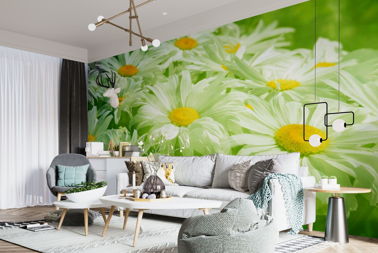 Fototapeta mäkké sedmokrásky medzi zeleňou