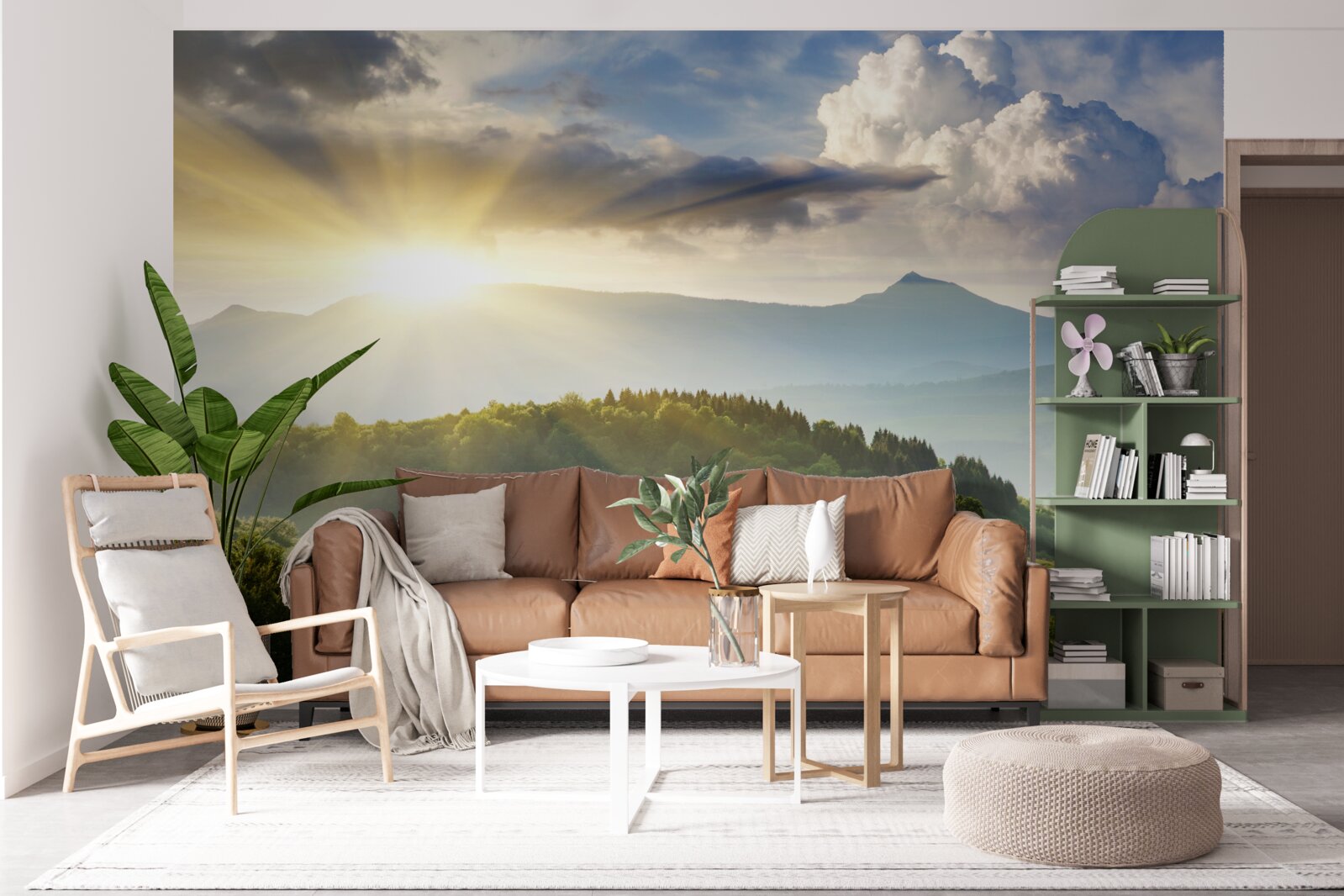 Fototapeta ranné slnečné lúče nad vrcholkami hôr