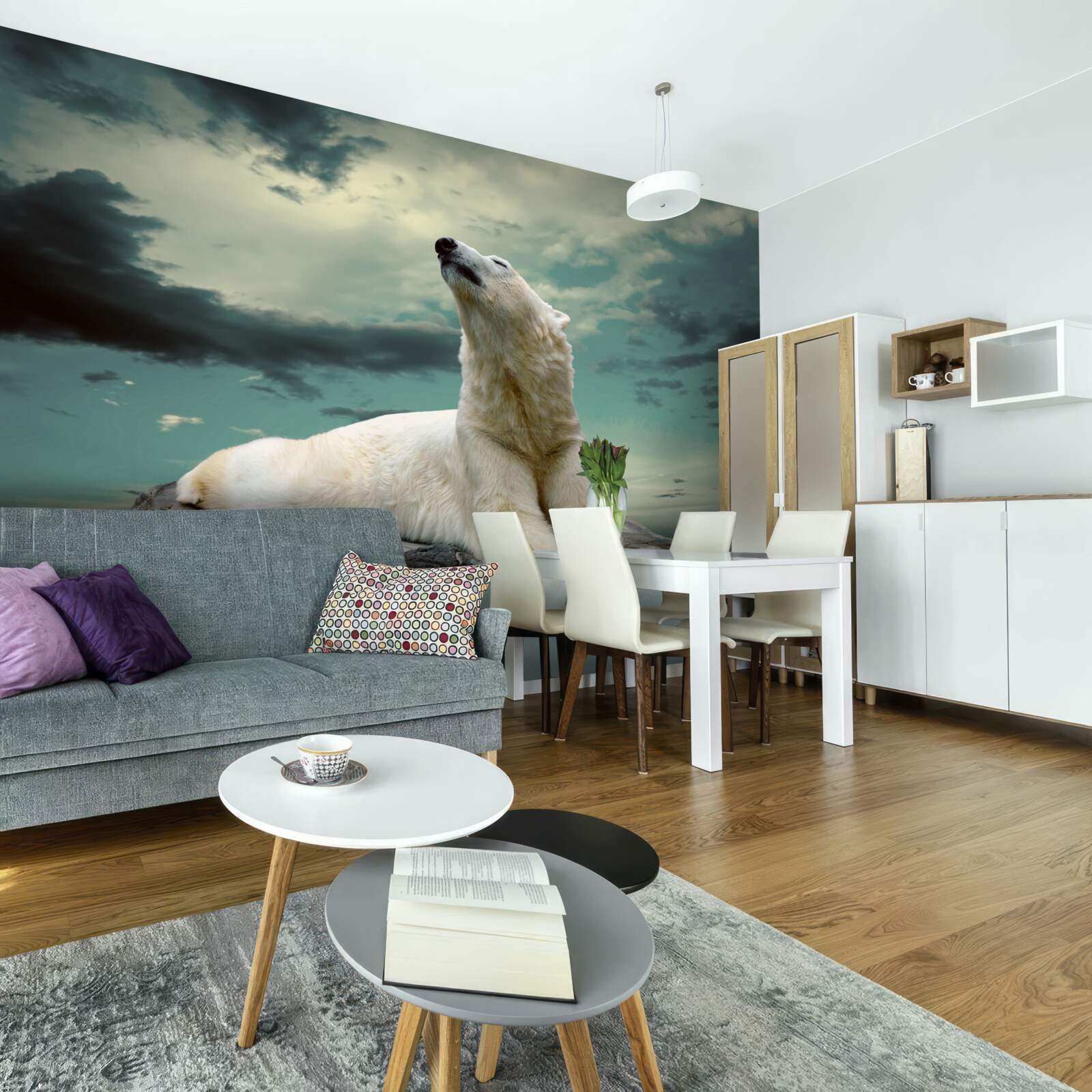 Fototapeta ľadový medveď spočíva na kameni