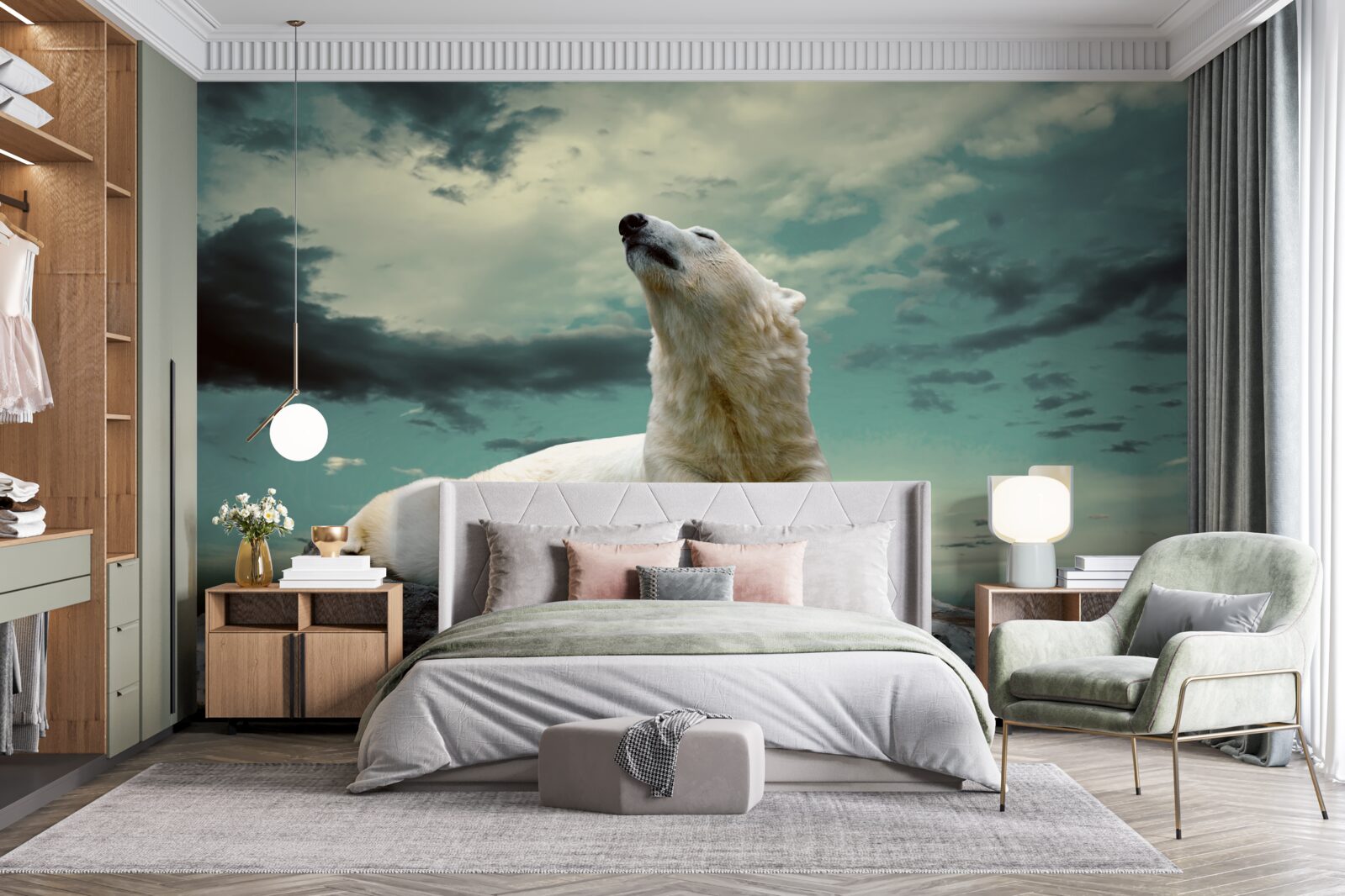 Fototapeta ľadový medveď spočíva na kameni