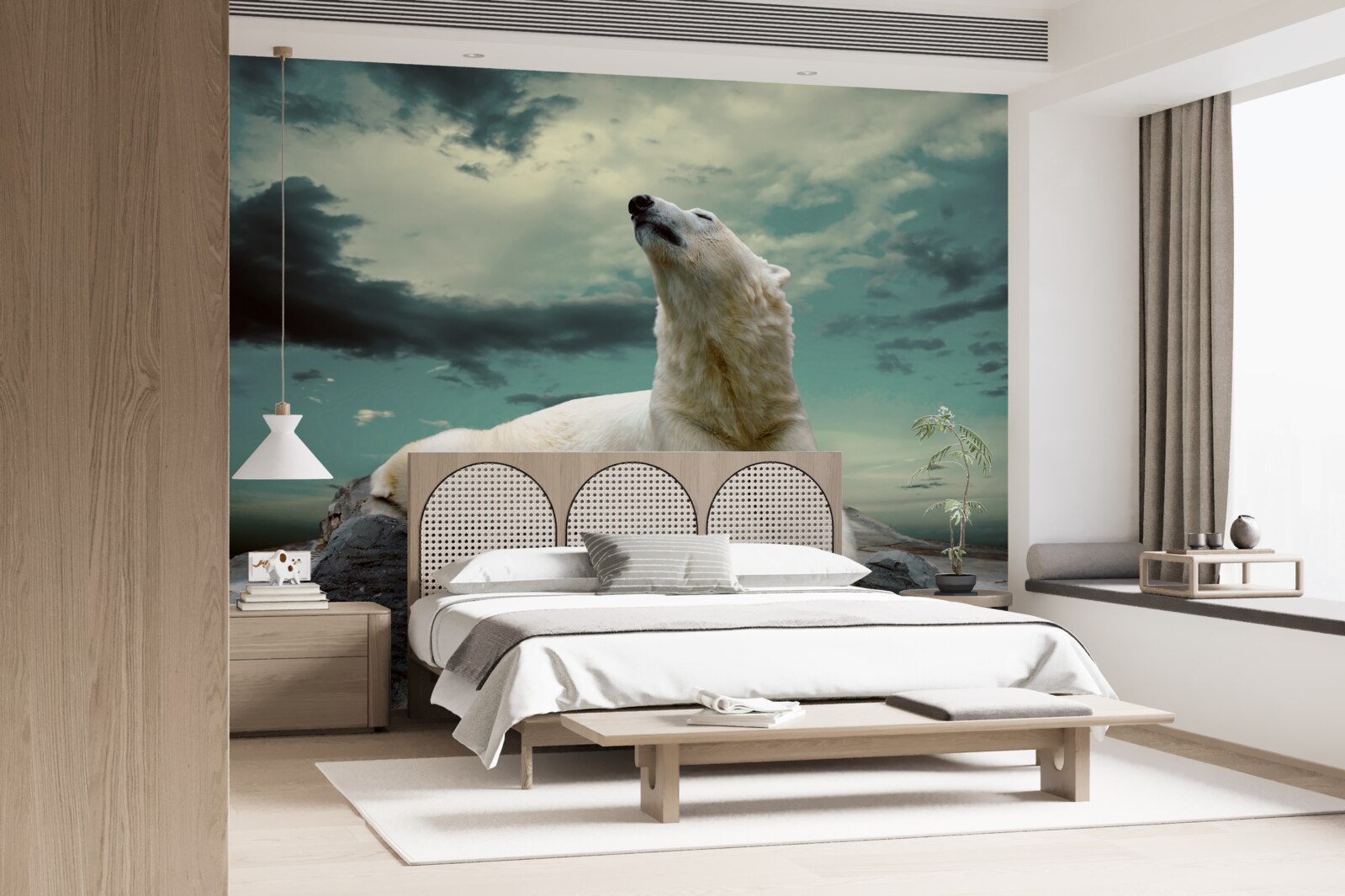 Fototapeta ľadový medveď spočíva na kameni