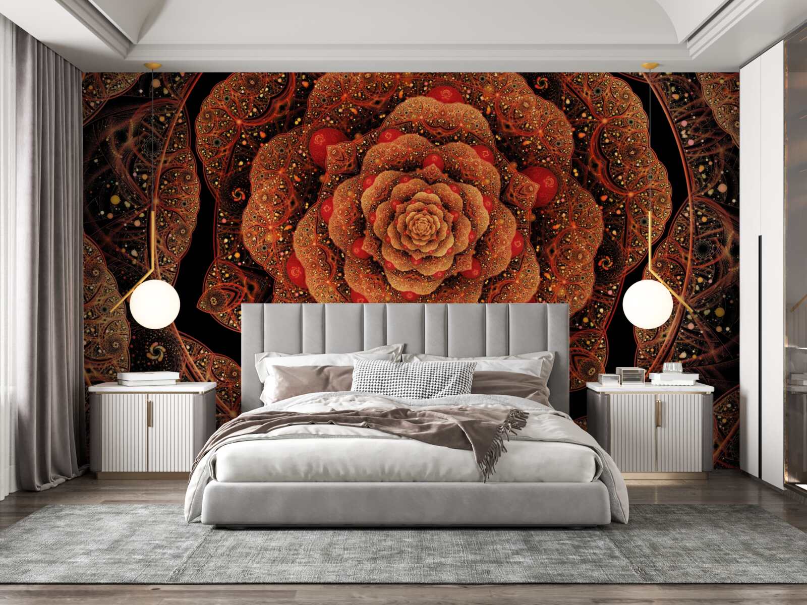 Fototapeta hnedý fraktál, ktorého tvar pripomína pivóniu