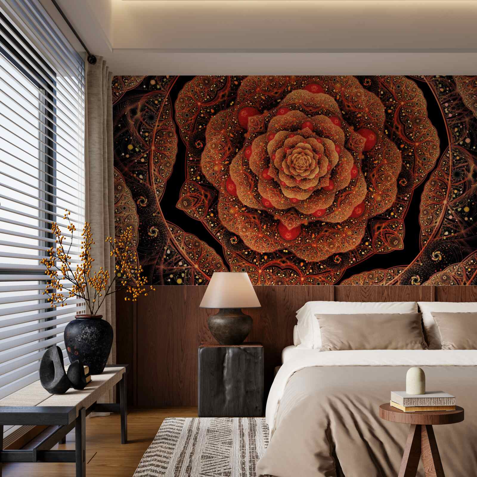 Fototapeta hnedý fraktál, ktorého tvar pripomína pivóniu