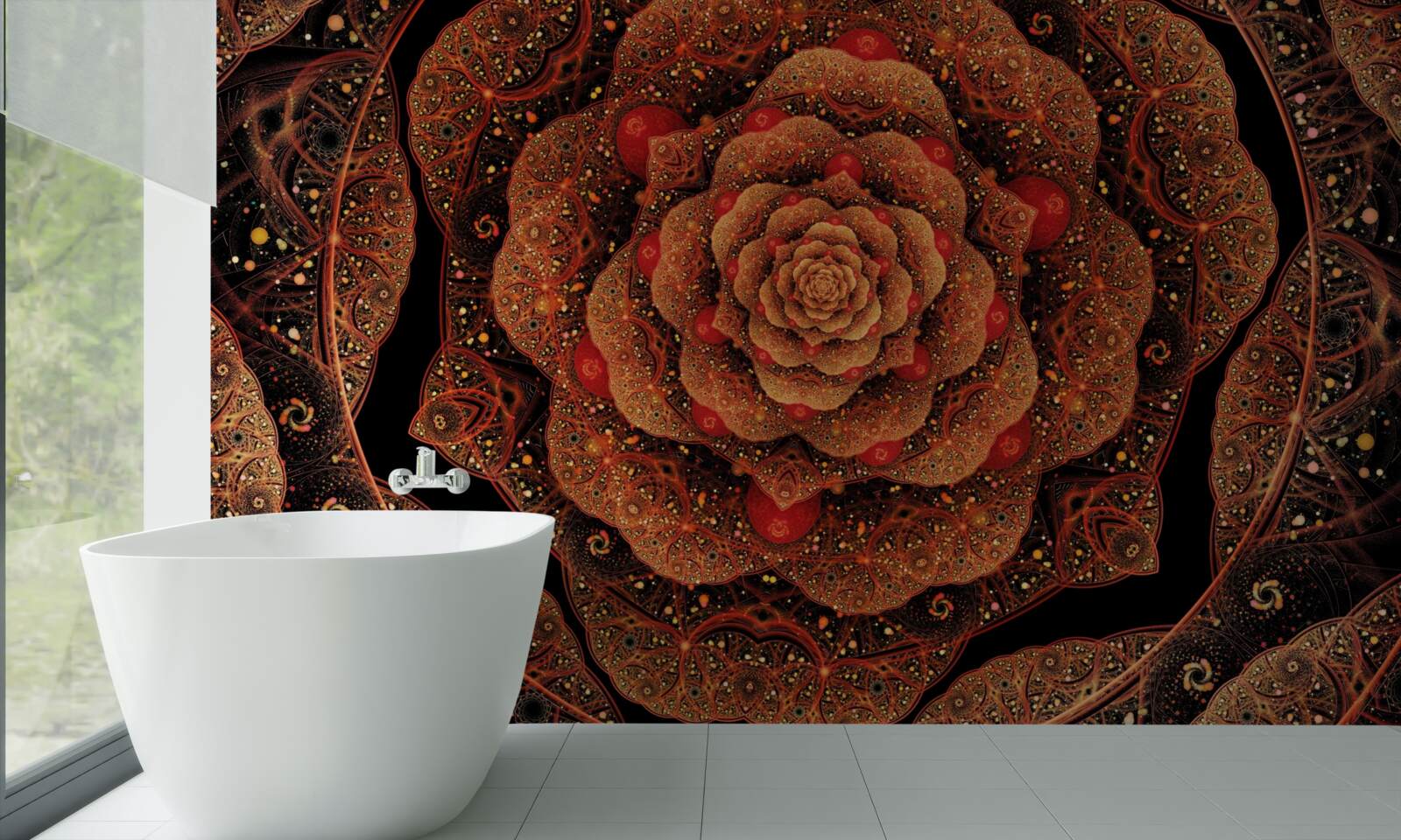 Fototapeta hnedý fraktál, ktorého tvar pripomína pivóniu