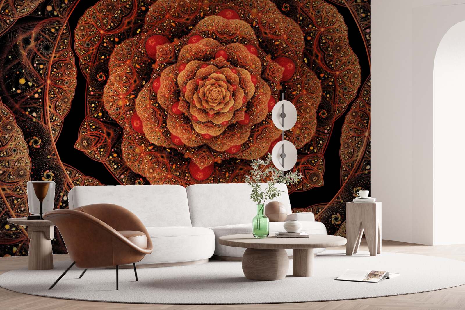 Fototapeta hnedý fraktál, ktorého tvar pripomína pivóniu