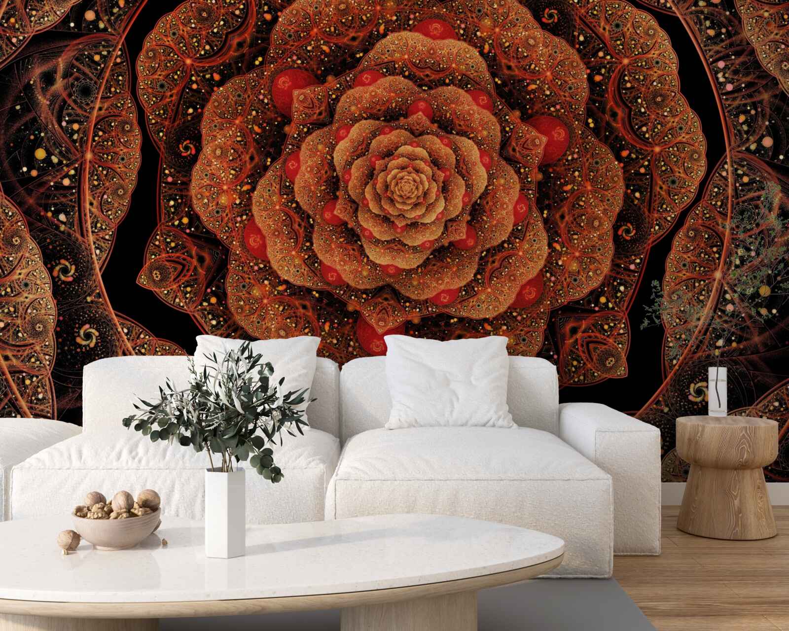 Fototapeta hnedý fraktál, ktorého tvar pripomína pivóniu