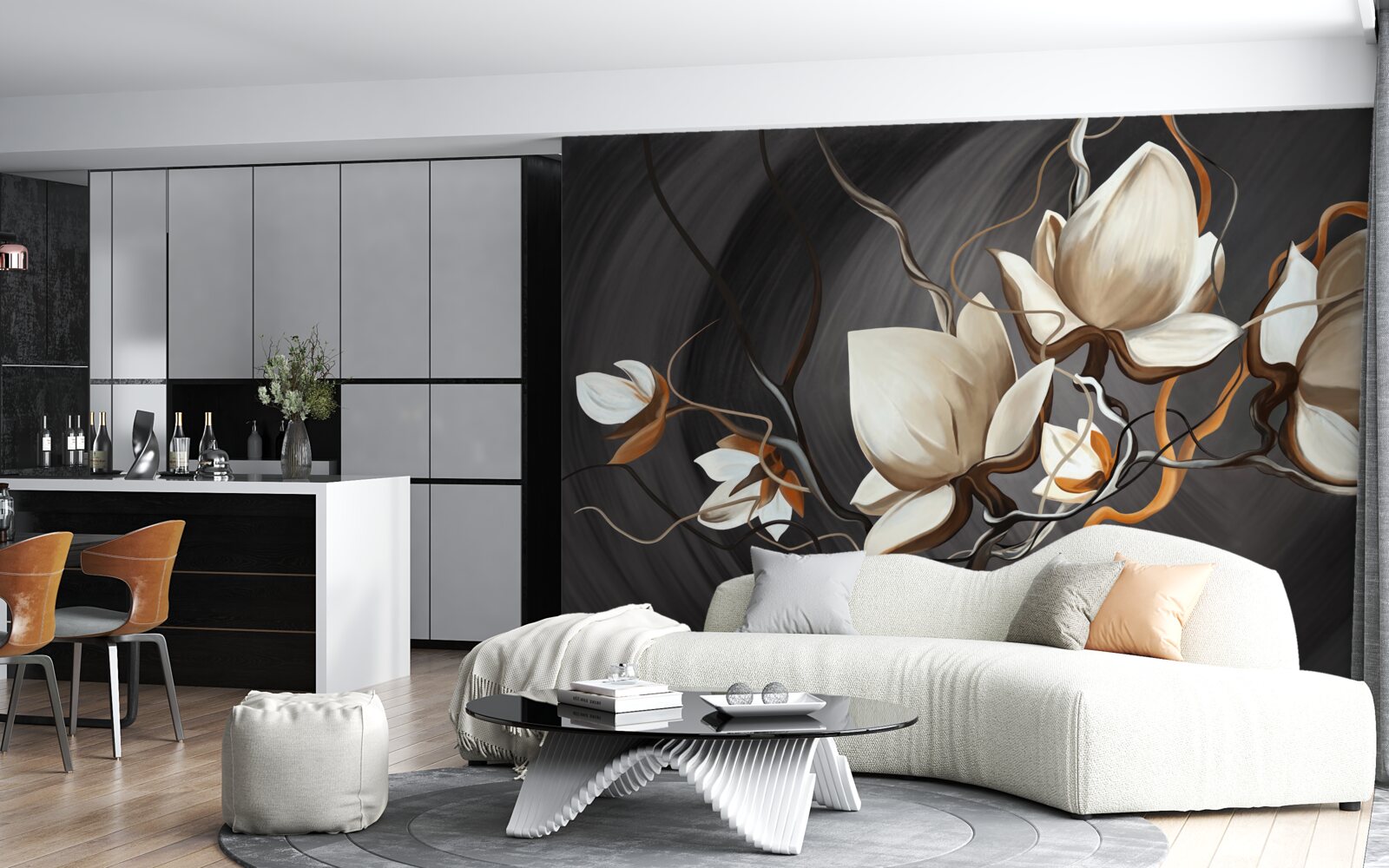 Fototapeta otváranie snehobielej magnólie