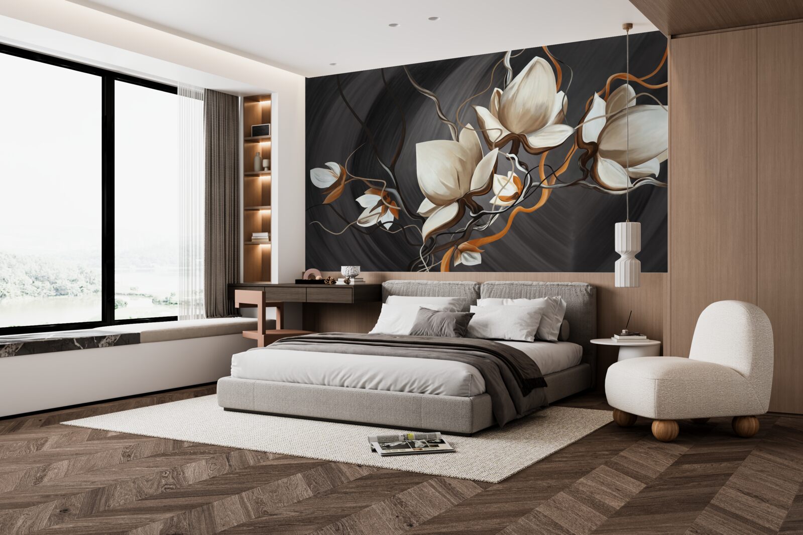 Fototapeta otváranie snehobielej magnólie