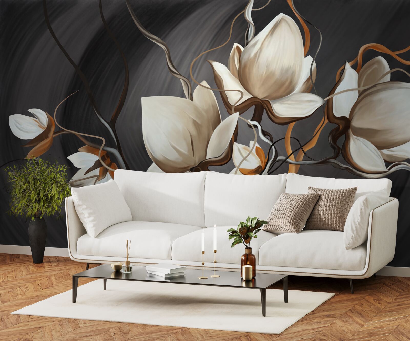 Fototapeta otváranie snehobielej magnólie