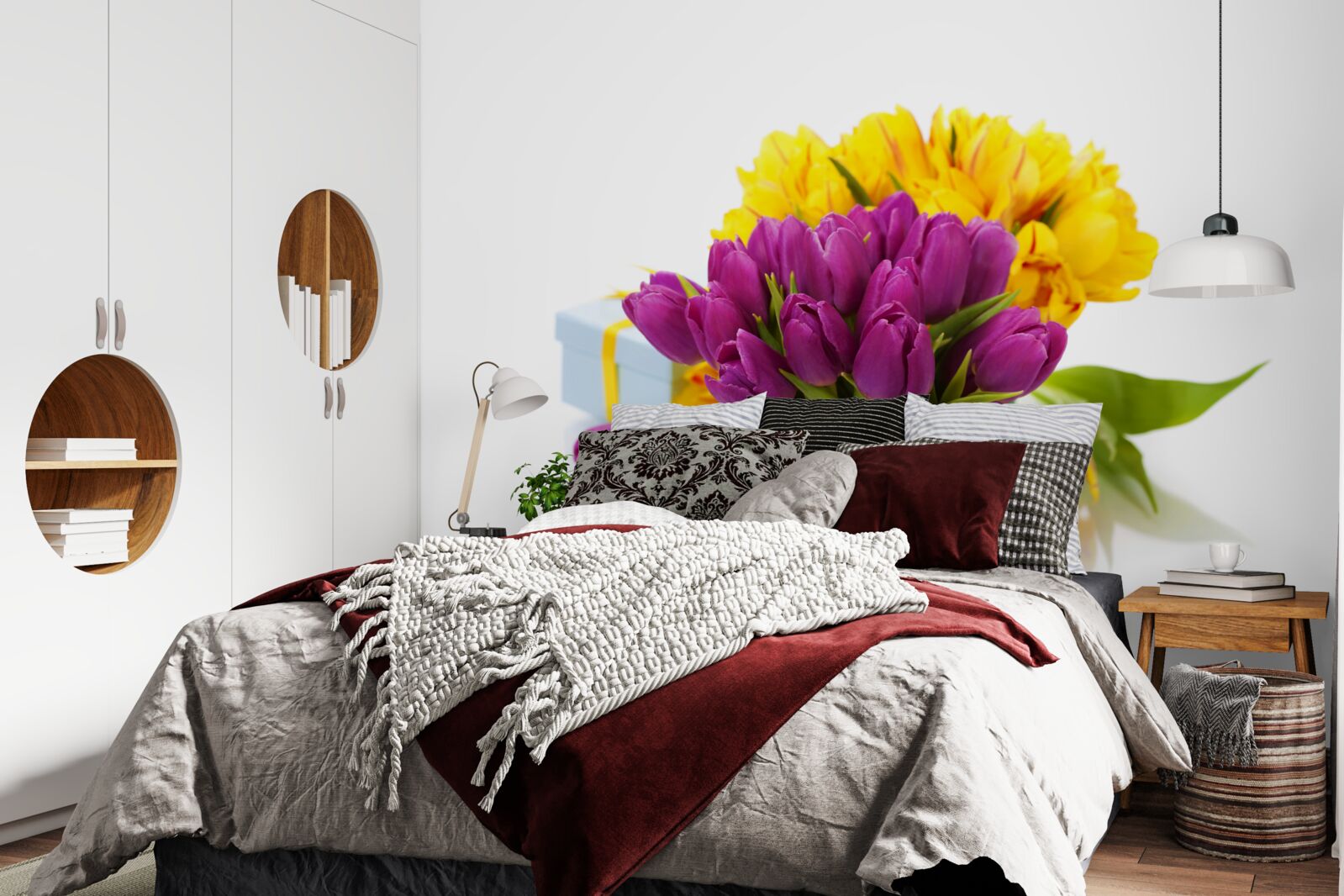 Fototapeta sada fialových tulipánov