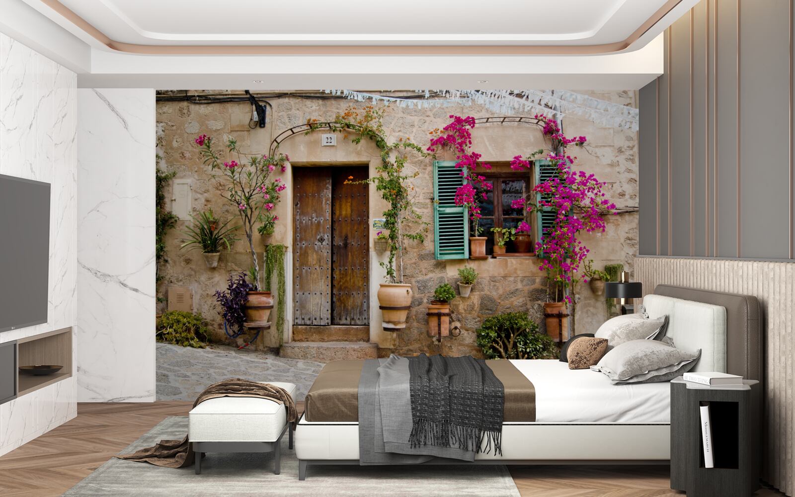 Fototapeta vintage byt s rastlinami