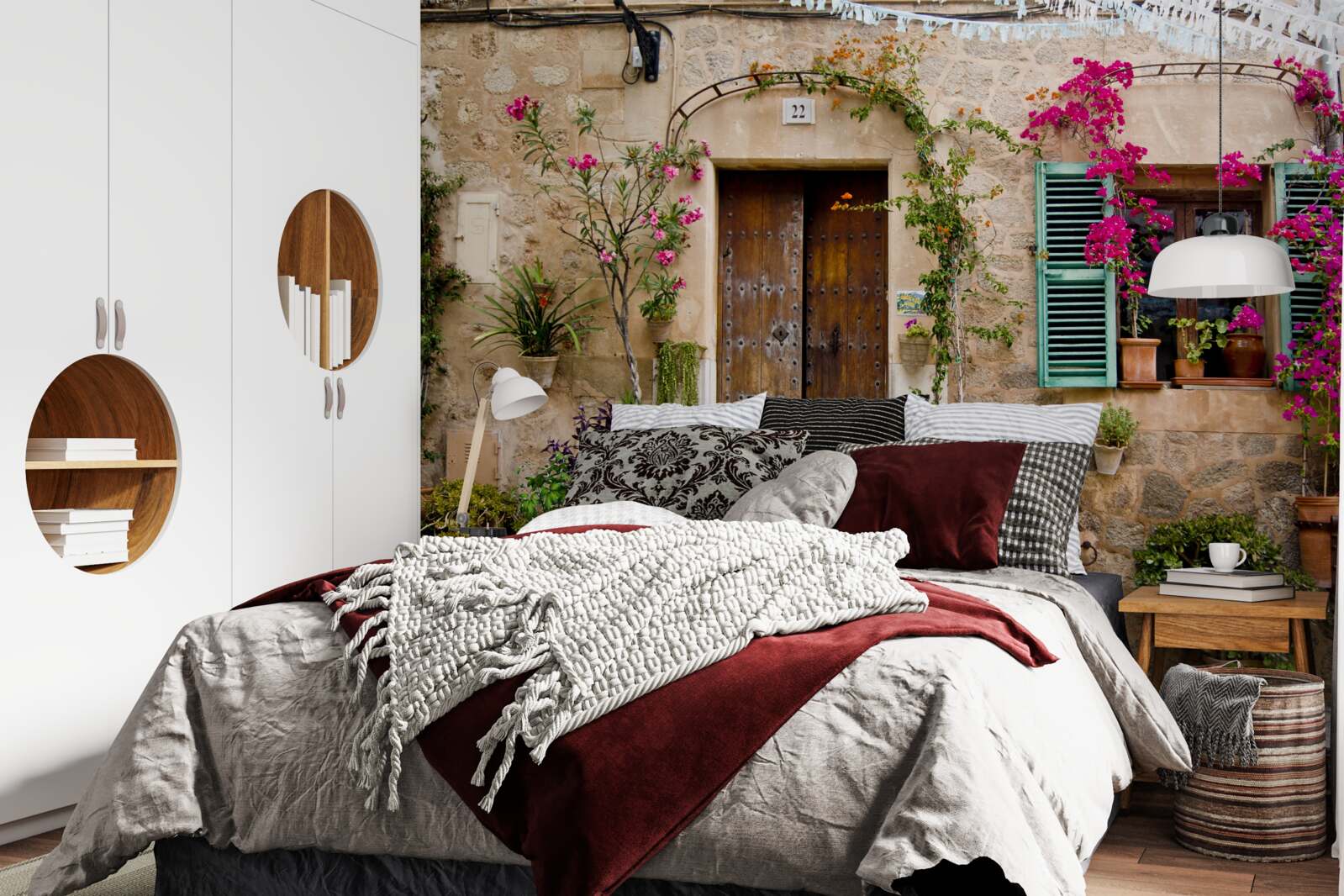 Fototapeta vintage byt s rastlinami